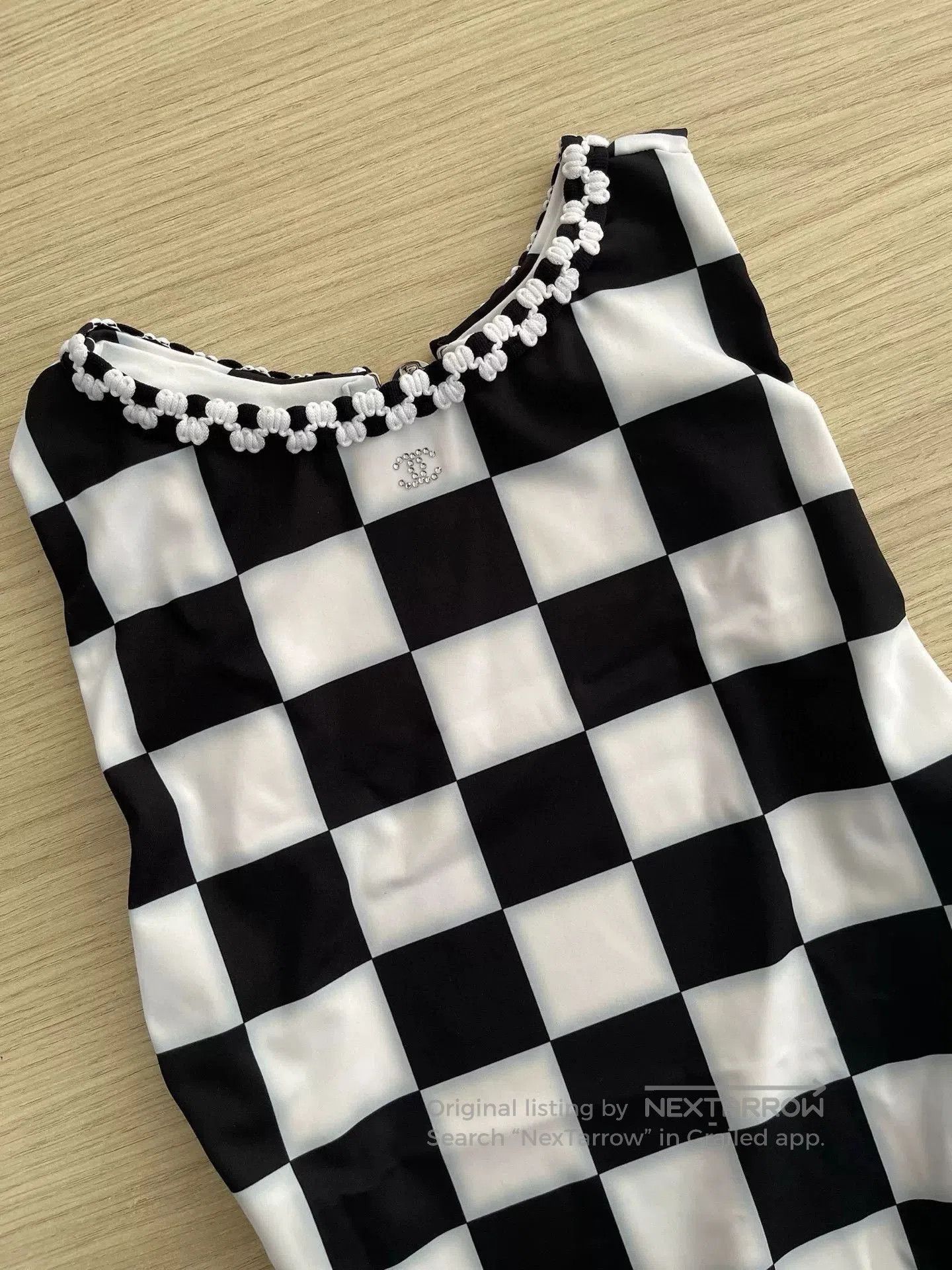 Chanel Chanel 2023 Black and White Checkered Swimsuit. Size US 34 / EU 50 - 4 Thumbnail