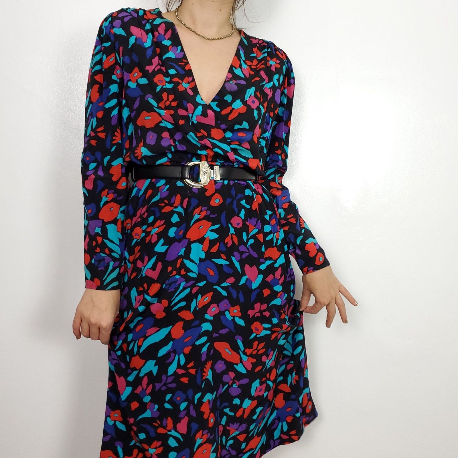 Saks Fifth Avenue Vintage Silk Saks Fifth Ave Funky Print Dress 6 Size M / US 6-8 / IT 42-44 - 6 Thumbnail