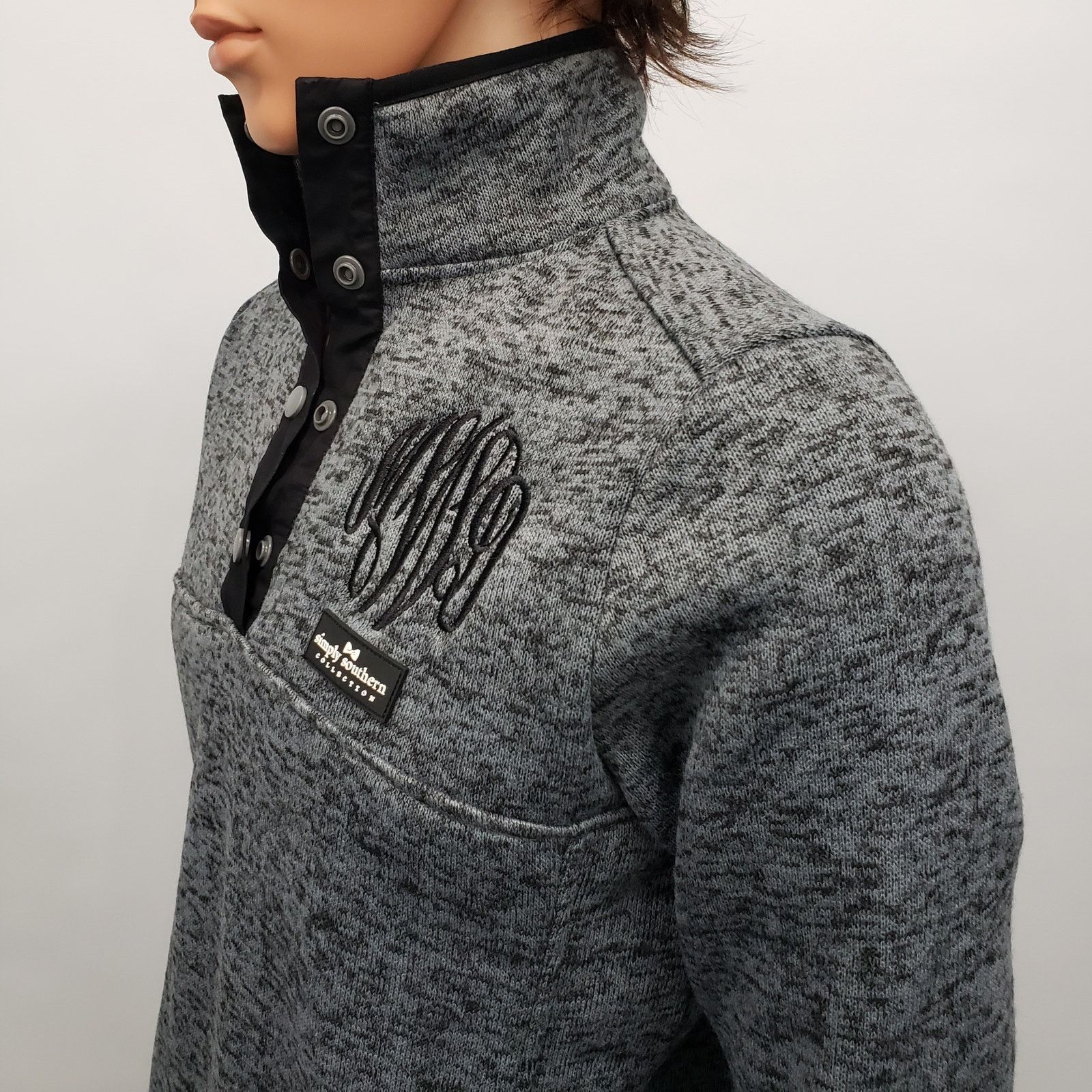 Other Simply Southern Sweater 1/4 Quarter Snap Button Knit Unisex Size US M / EU 48-50 / 2 - 10 Thumbnail