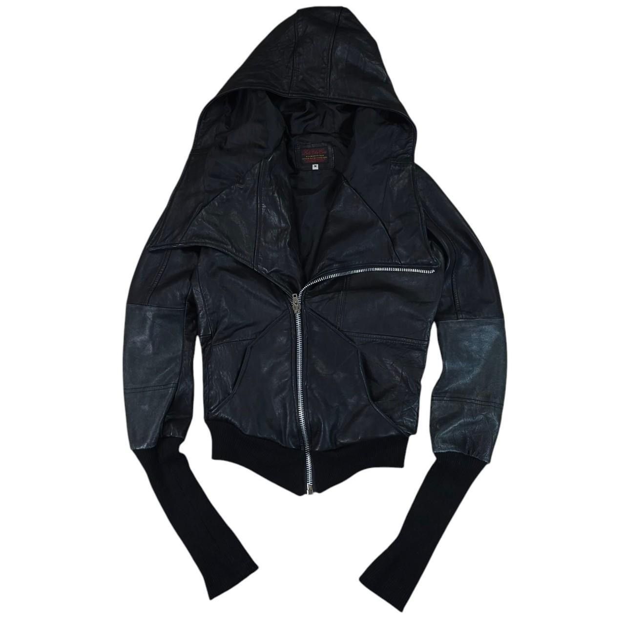 Japanese Brand × Vintage ASYMMETRICAL LEATHER BOMBER JACKET ARCHIVE AVANT GARDE M Size US M / EU 48-50 / 2 - 2 Thumbnail