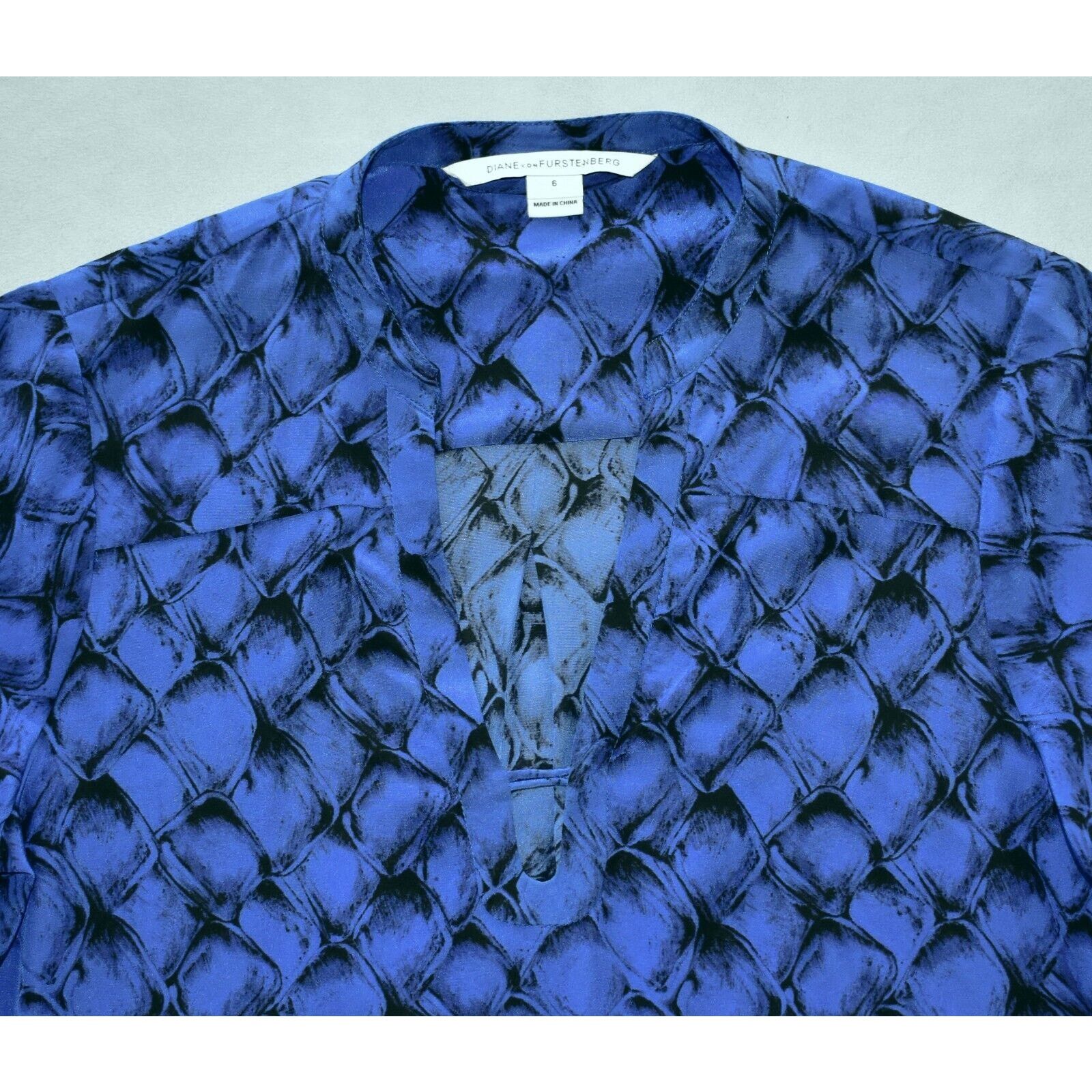 Diane von Furstenberg NEW DIANE VON FURSTENBERG Tanyana Blue Silk Printed Dress 6 Size M / US 6-8 / IT 42-44 - 6 Thumbnail