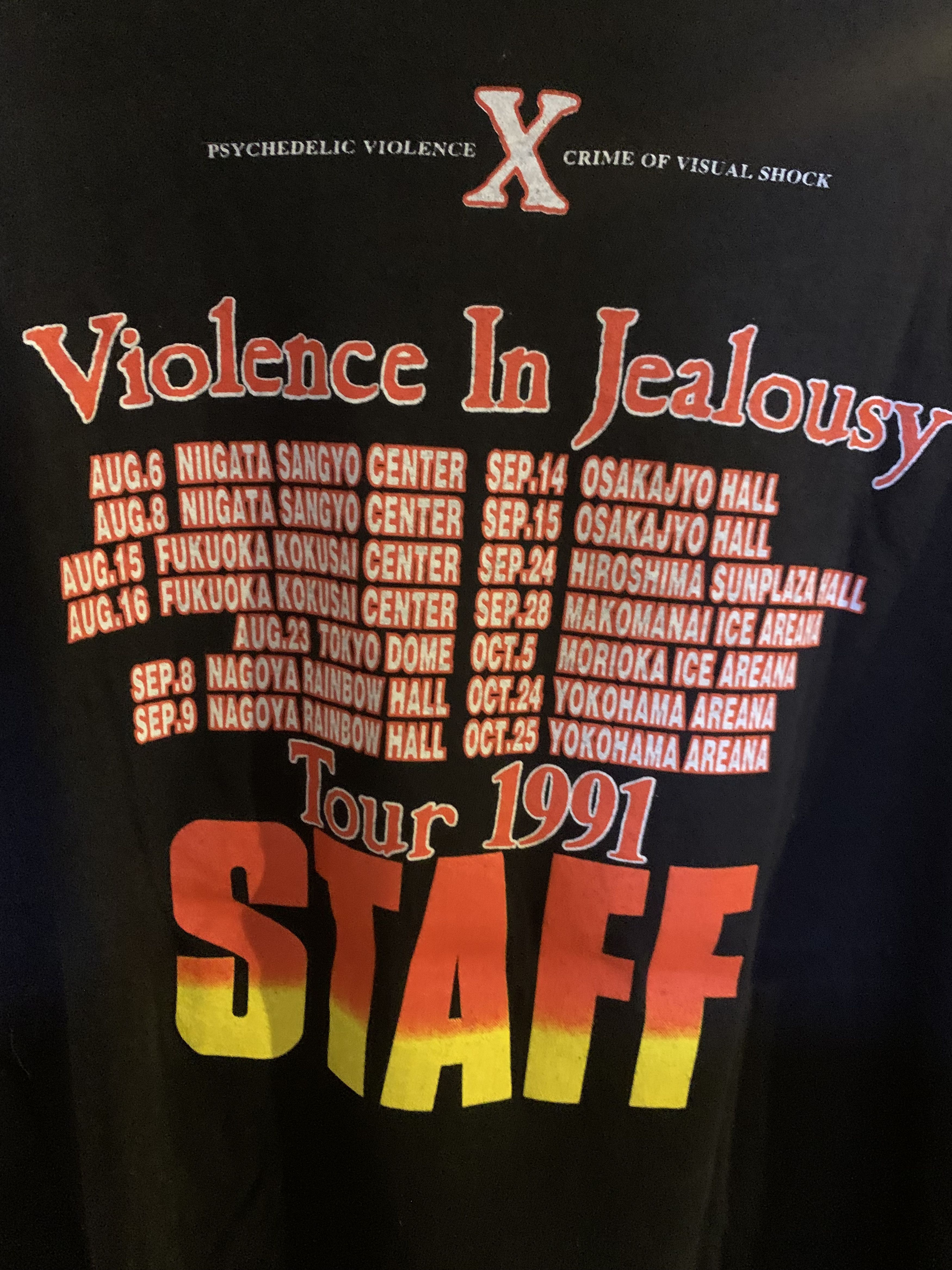 Band Tees X Japan Vintage Staff Tee 1991 Violence In Jealousy Tour Size US L / EU 52-54 / 3 - 4 Thumbnail