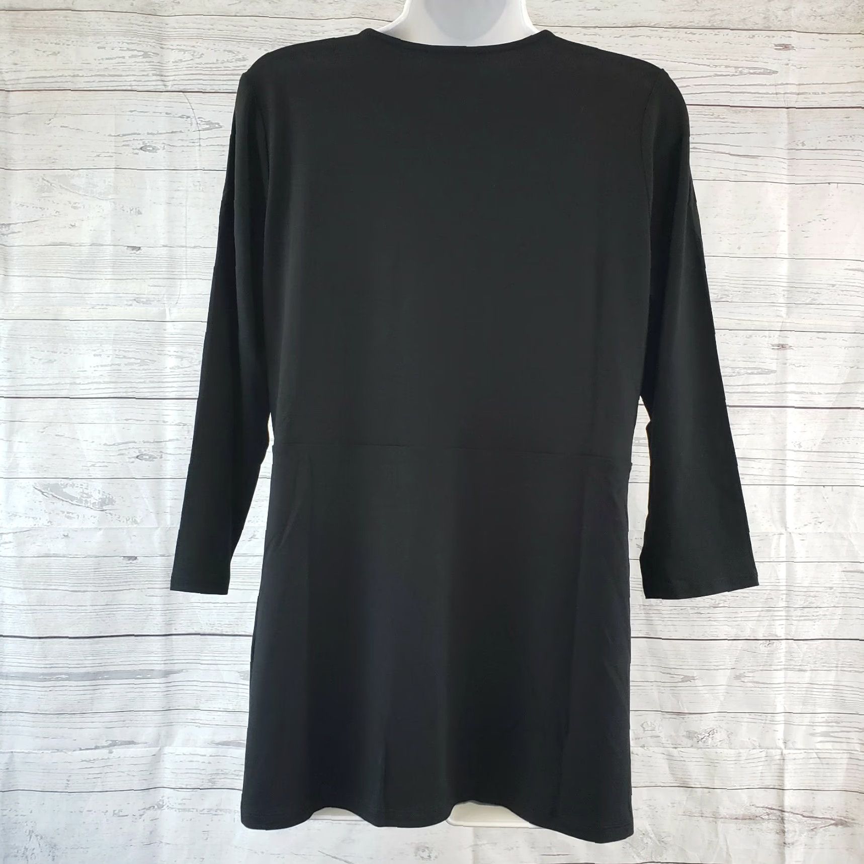J. Jill J. Jill Wearever Collection Women's Pleated Crossover Top Sz S Black V-Neck Shirt Blouse Size S / US 4 / IT 40 - 3 Thumbnail