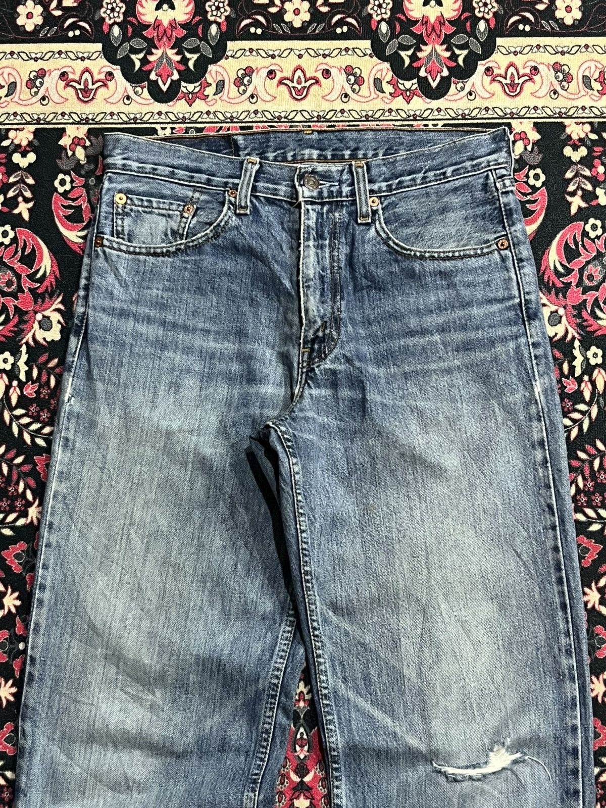 Levi's Vintage Levi’s 508 Blue Washed Distressed Frayed Leg Jeans Size US 30 / EU 46 - 4 Thumbnail