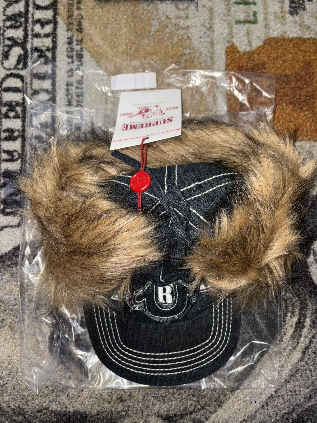 Supreme × True Religion Supreme True Religion Earflap 5-Panel Denim (SMALL/MEDIUM) Size ONE SIZE - 3 Thumbnail