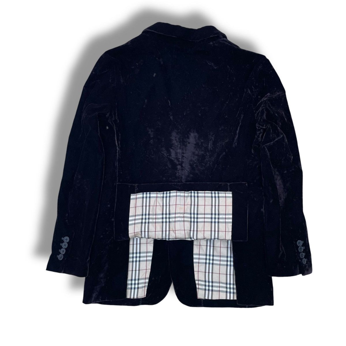 Burberry BURBERRY LINED NOVA CHECK VELVET BLAZER COAT JACKET Size US M / EU 48-50 / 2 - 4 Thumbnail