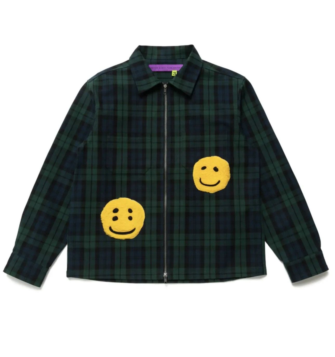 image of Cactus Plant Flea Market Authentic Cpfm Check Zip Work Jacket in Green, Men's (Size Large)