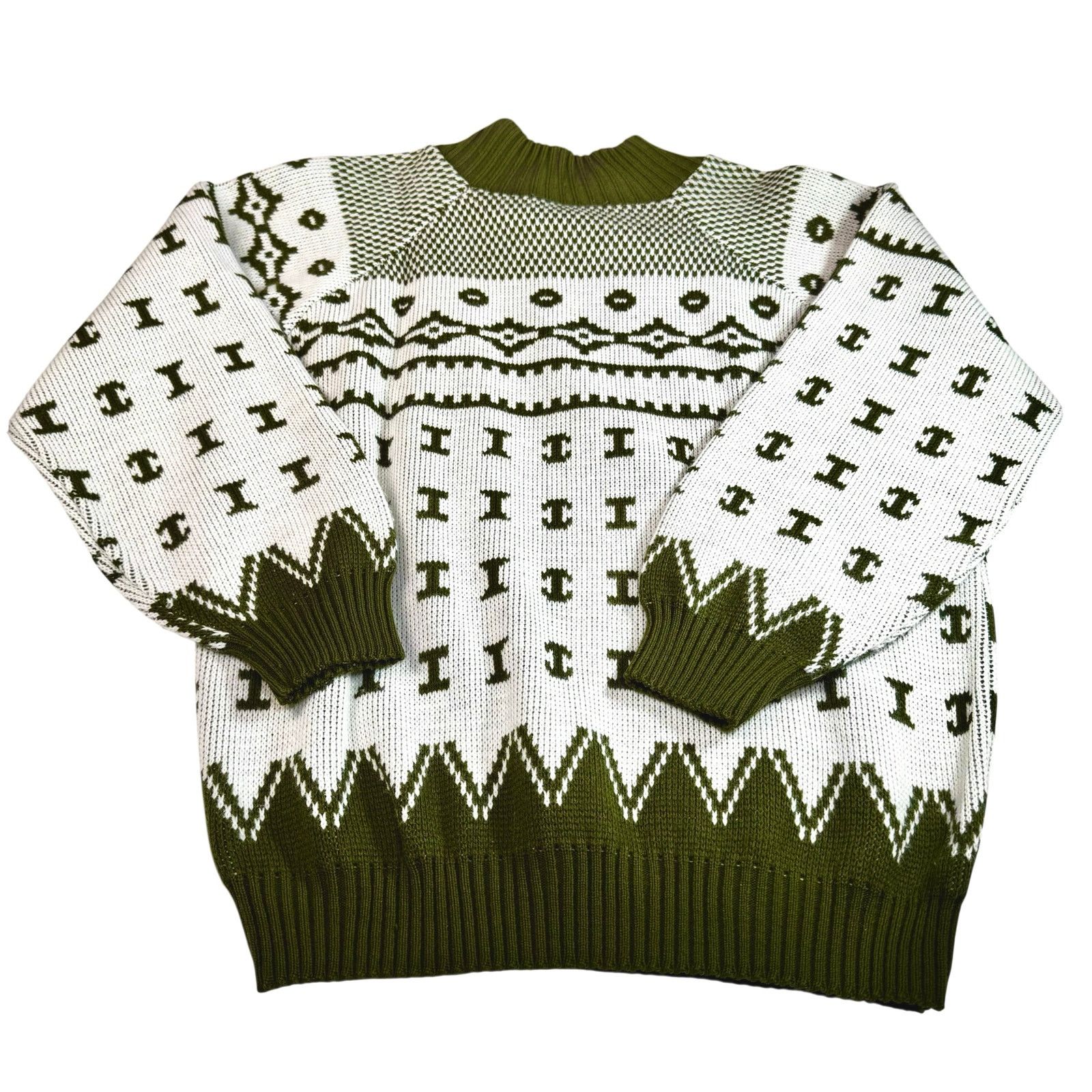 Vintage Vintage 80s Clifton Place Olive Green Sweater Made USA mens Size US L / EU 52-54 / 3 - 1 Thumbnail