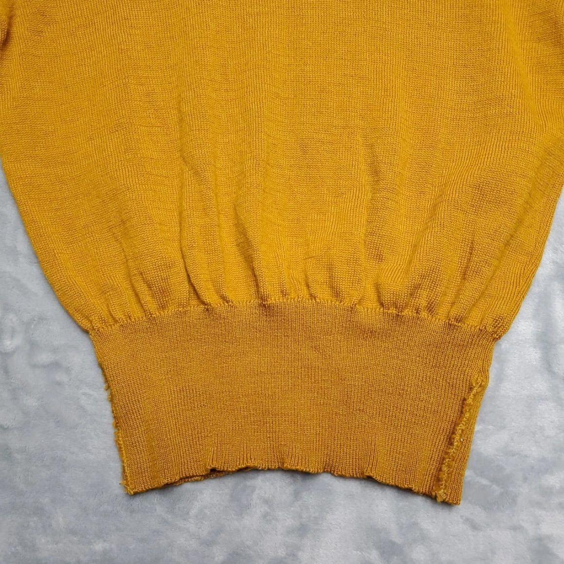 Vintage VTG Whiting Sweater Mens 44 Yellow Crewneck Knit Pullover 50s 60s Mid Century Size US XXL / EU 58 / 5 - 2 Thumbnail