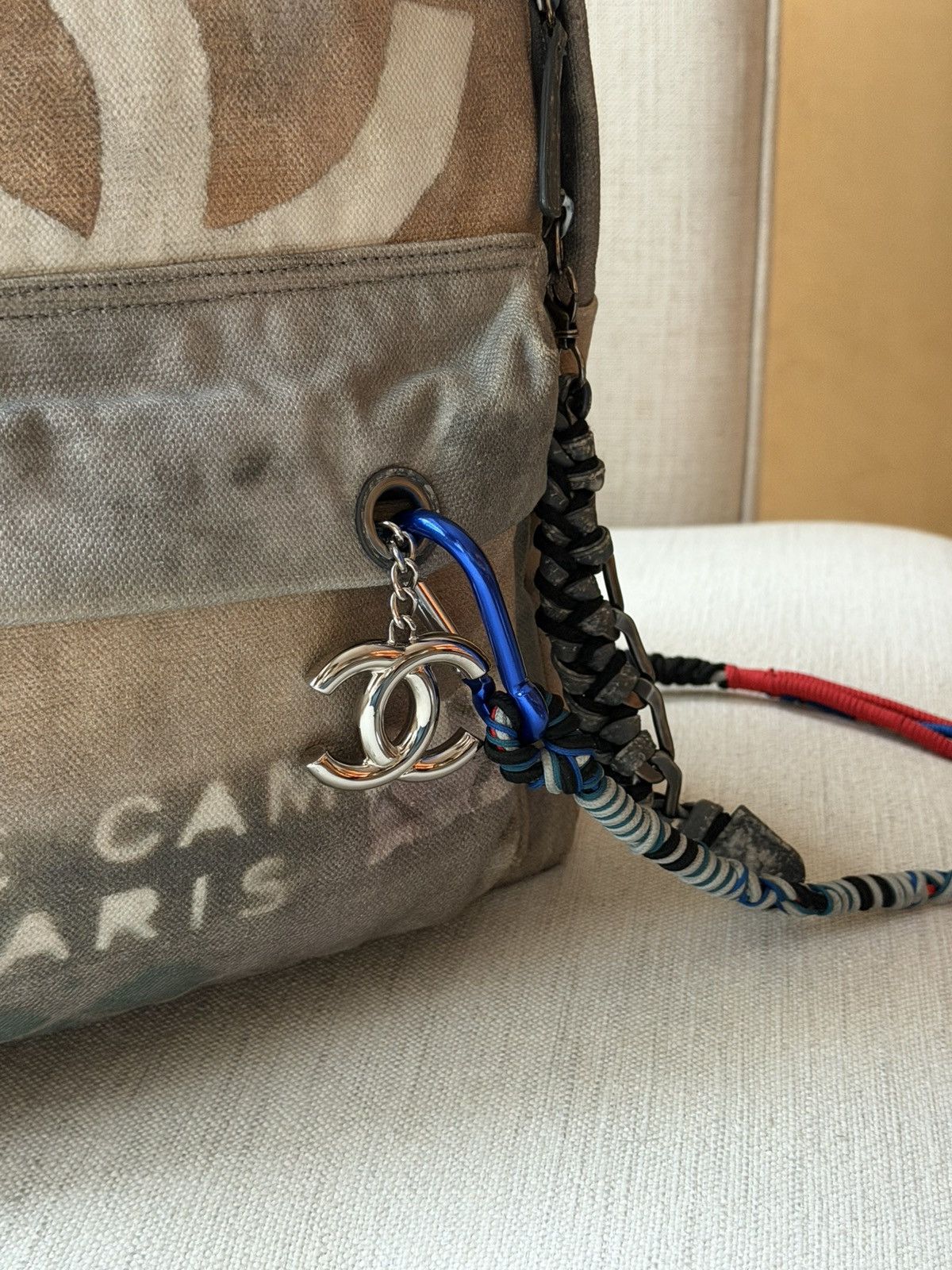 Chanel Chanel 2014 Art School Graffiti Canvas Grey Backpack Size ONE SIZE - 2 Thumbnail