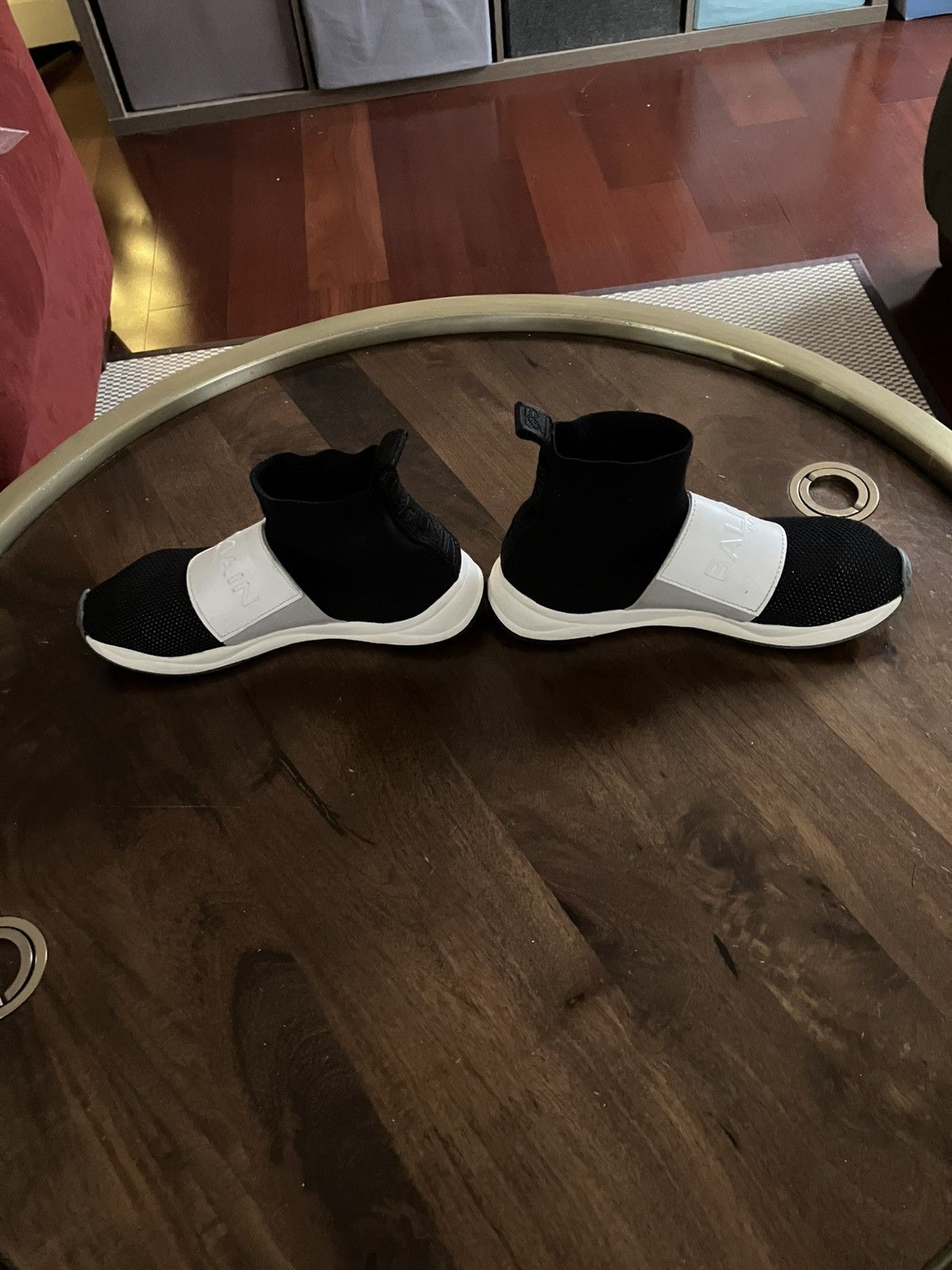 Balmain Balmain B-Trail Iconic Black White Sock High Top Sneakers Size US 6.5 / IT 36.5 - 3 Thumbnail