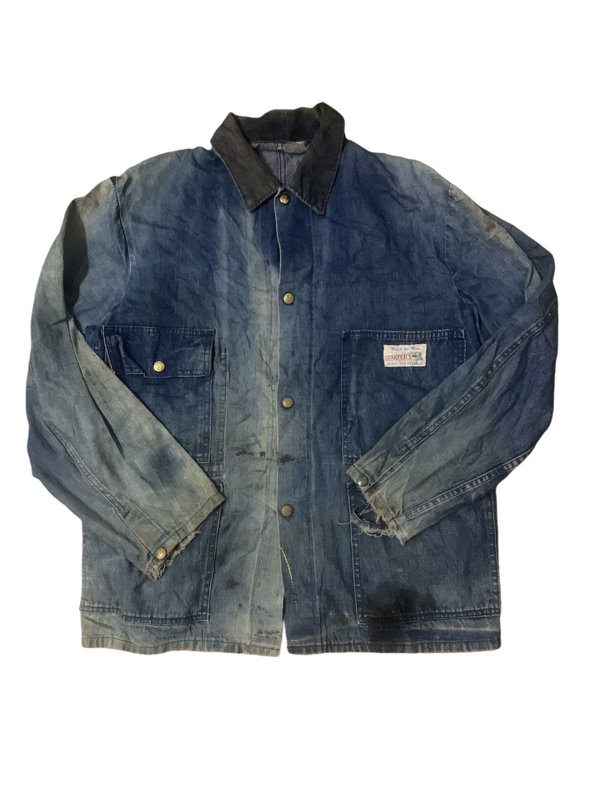 Vintage Vintage 60’s Carters / Gentry Nyc Flare Denim Shirt Size US XL / EU 56 / 4 - 1 Thumbnail