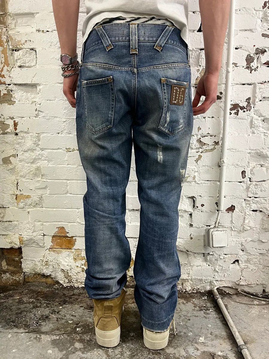 Dolce & Gabbana 2000s Dolce & Gabbana Distressed Blue Denim Jeans Size US 32 / EU 48 - 4 Thumbnail
