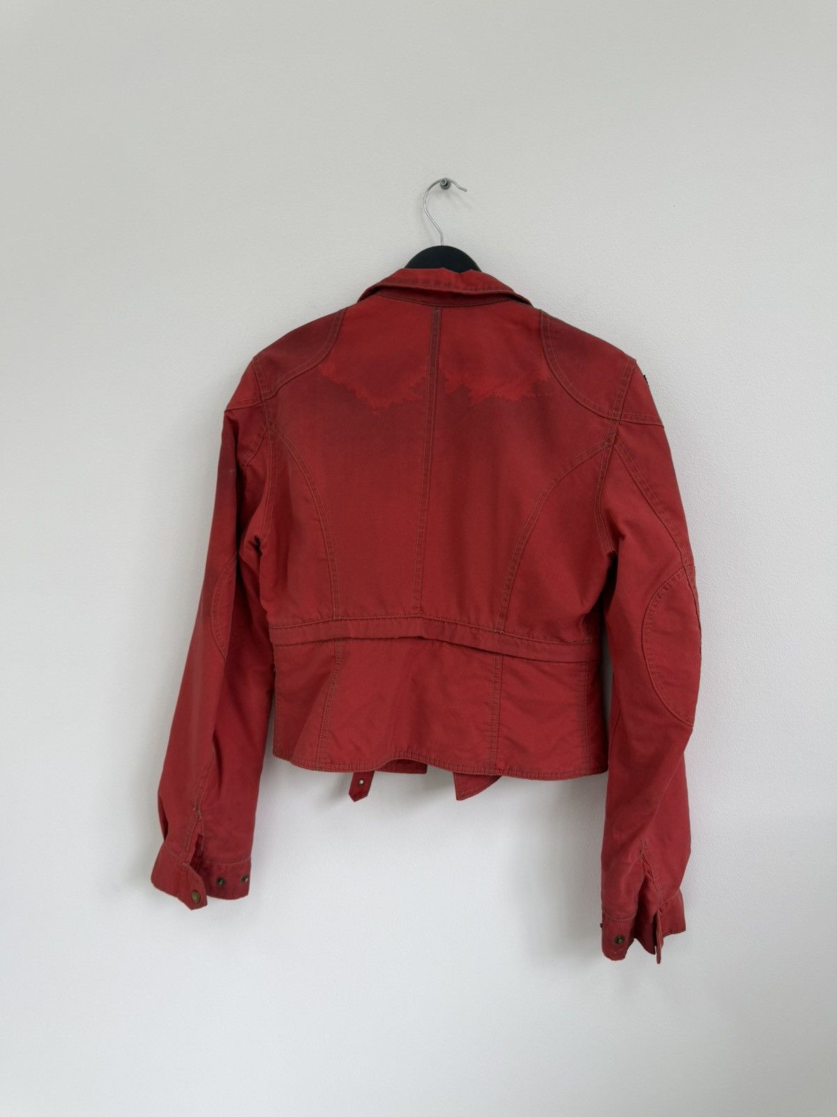 Belstaff Belstaff Wax Womens Red Gangster Biker Motorcycle Jacket Size S / US 4 / IT 40 - 14 Thumbnail