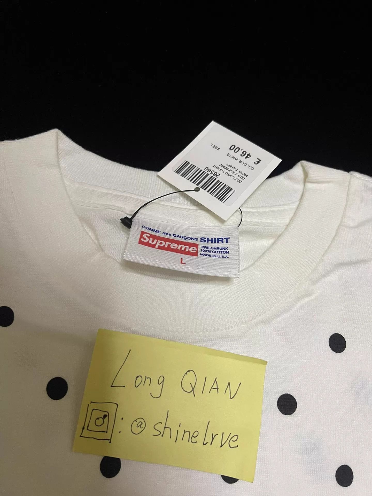 Supreme Supreme x CDG 12SS Polka Dot Box Logo Tee L Rare New W Tags Size US L / EU 52-54 / 3 - 3 Thumbnail