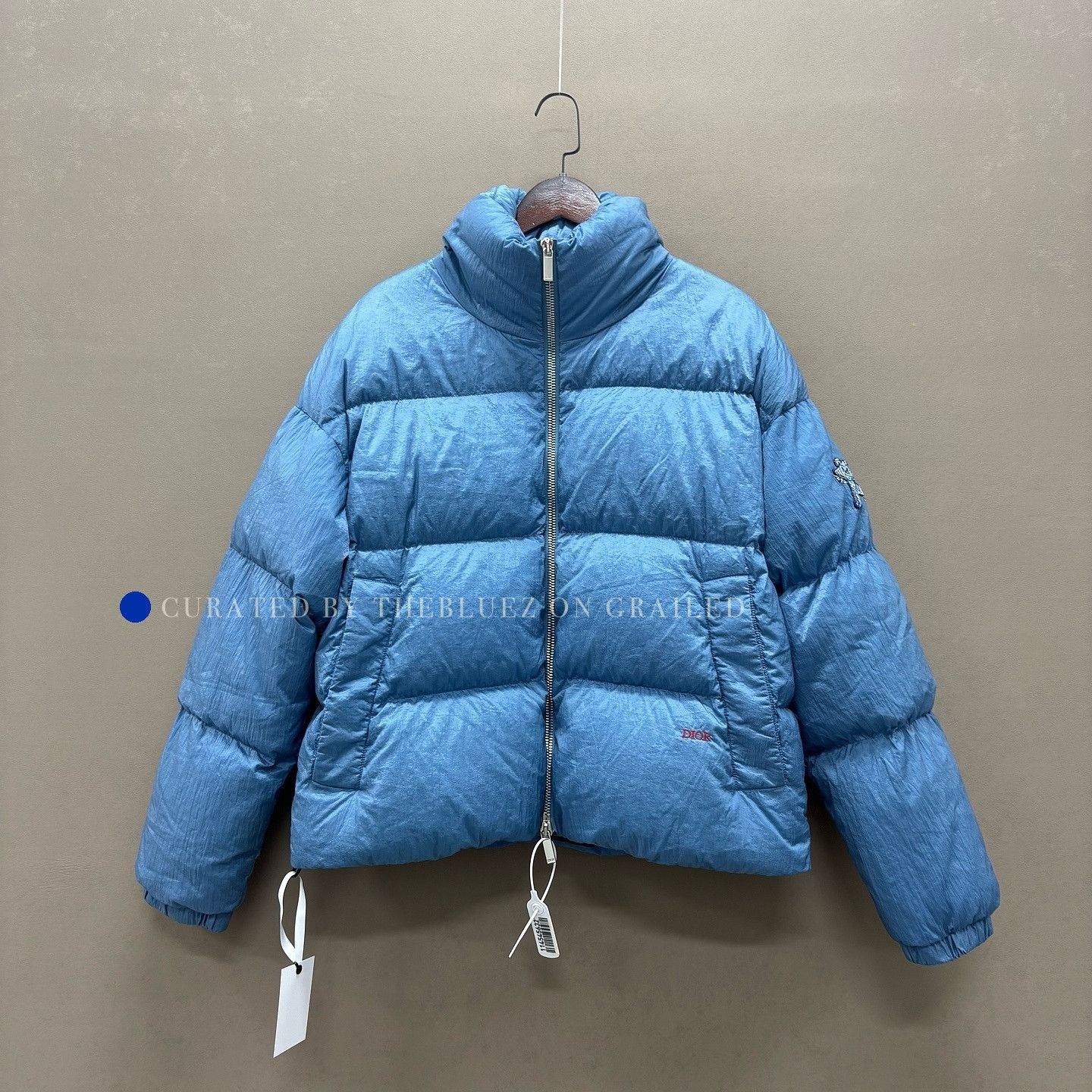 Dior Blue Logo Puffer Jacket in Size M Size US M / EU 48-50 / 2 - 1 Thumbnail
