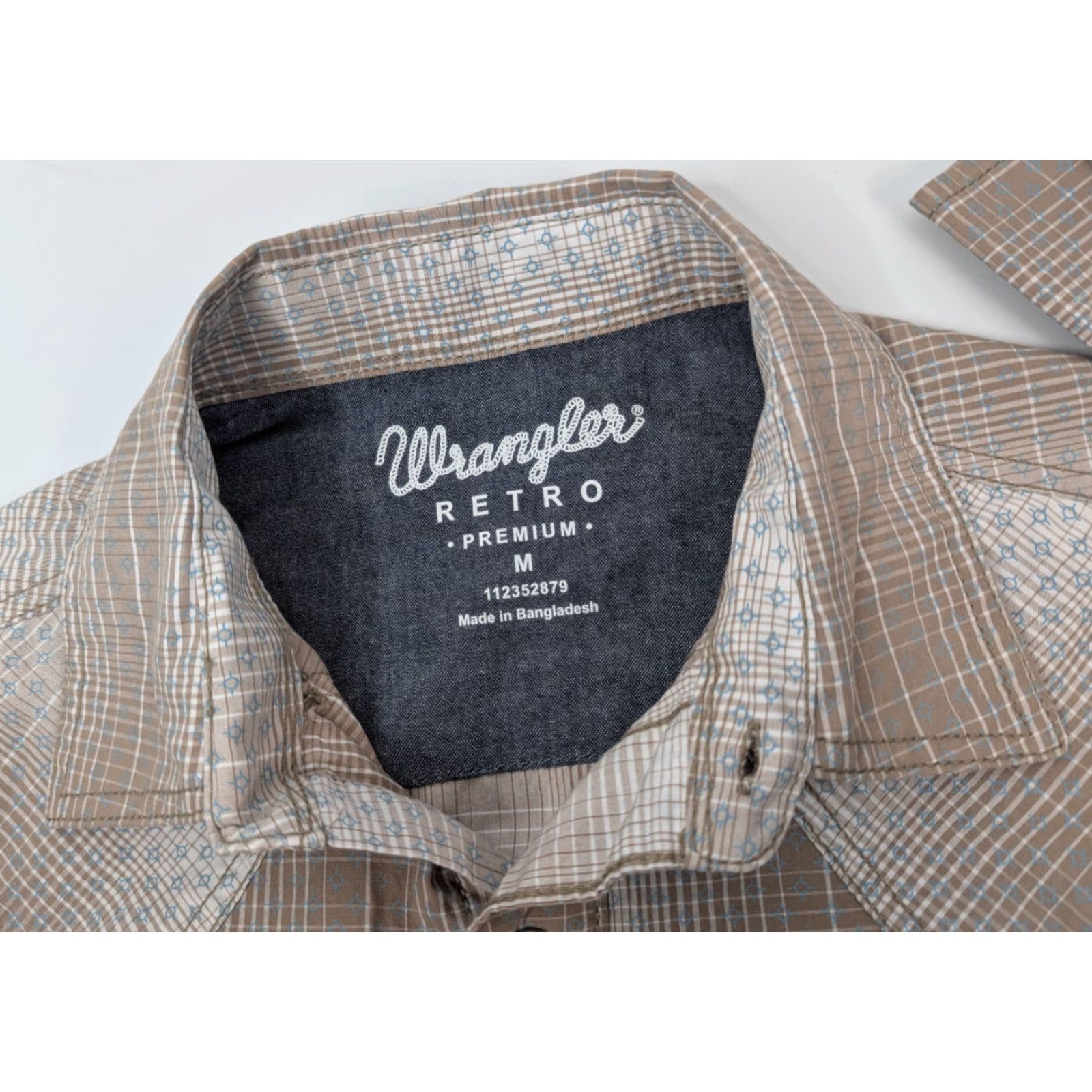 Wrangler VINTAGE Wrangler Retro Premium Plaid Pearl Snap Button Western Shirt Men's M Brown Long Sleeve Snap Button Up Mens Clothing - Size US M / EU 48-50 / 2 - 7 Thumbnail
