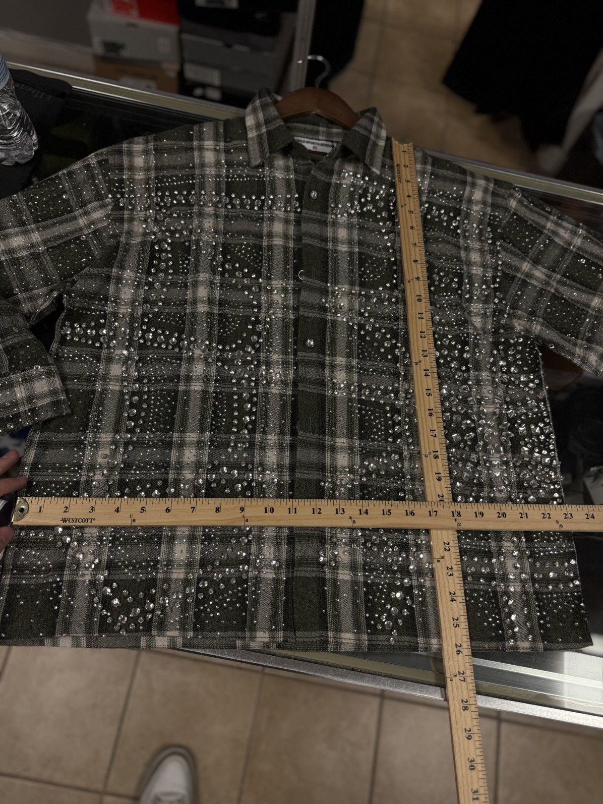 Vale Valley Crystal Flannel Long Sleeve Stones Size XL (NEW) 💎 Size US XL / EU 56 / 4 - 7 Thumbnail