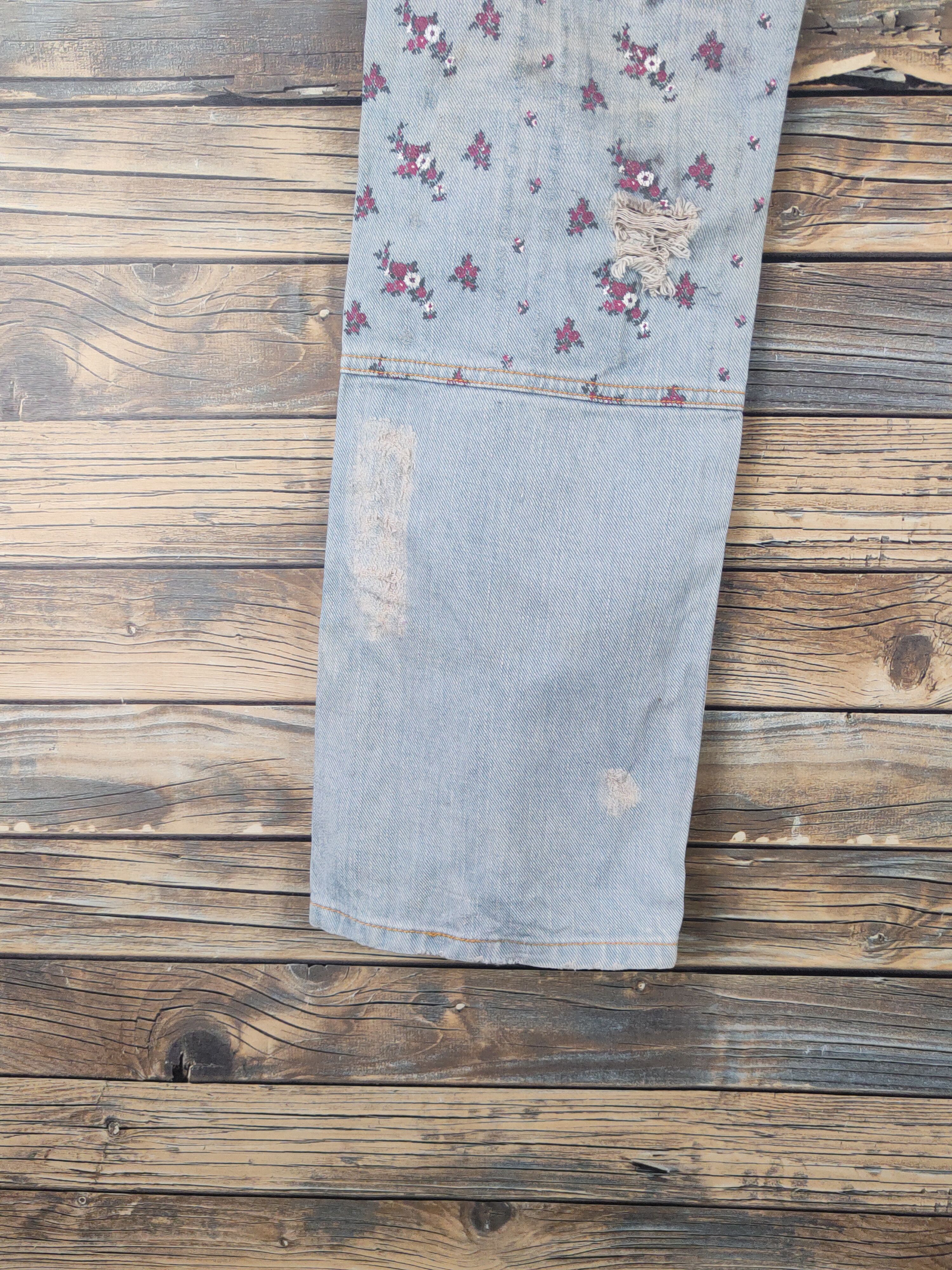 Sunao Kuwahara DL Sunao Kuwahara Blue Distressed Ripped Jeans #46-205xT Size 31" - 9 Thumbnail