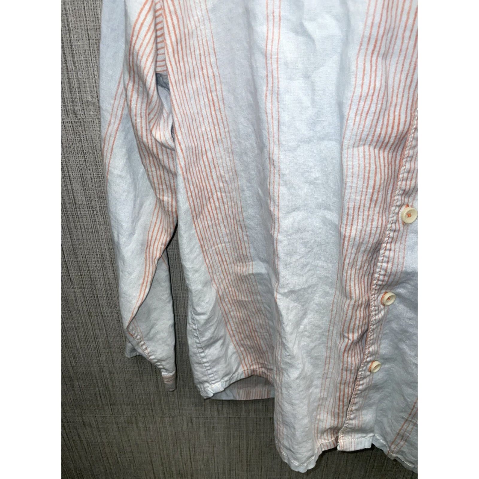 Tommy Bahama Tommy Bahama Shirt Mens L Long Sleeve Button-Down Linen Orange Light Blue Button-Up shirts Size US L / EU 52-54 / 3 - 4 Thumbnail