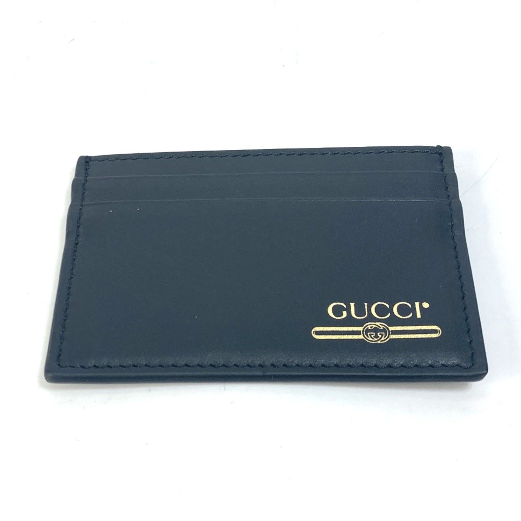 Gucci Gucci 547596 logo Pass case Card Case Black Gold Size ONE SIZE - 1 Thumbnail