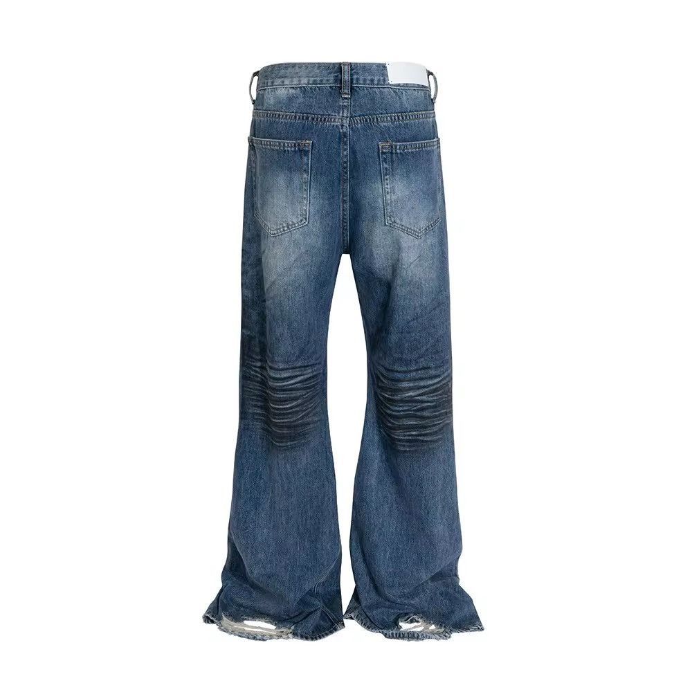 Jean Washed Blue Flare Jeans Size US 31 - 4 Thumbnail