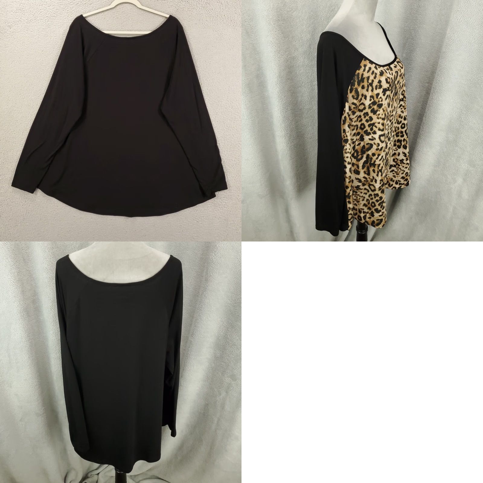 Torrid Torrid Women's Top 2X Black Tan Leopard Print Long Sleeve Tunic Stretchy Casual Blouse Knit Polyester Rayon Spandex Tunic Size XXL / US 16-18 / IT 52-54 - 8 Thumbnail