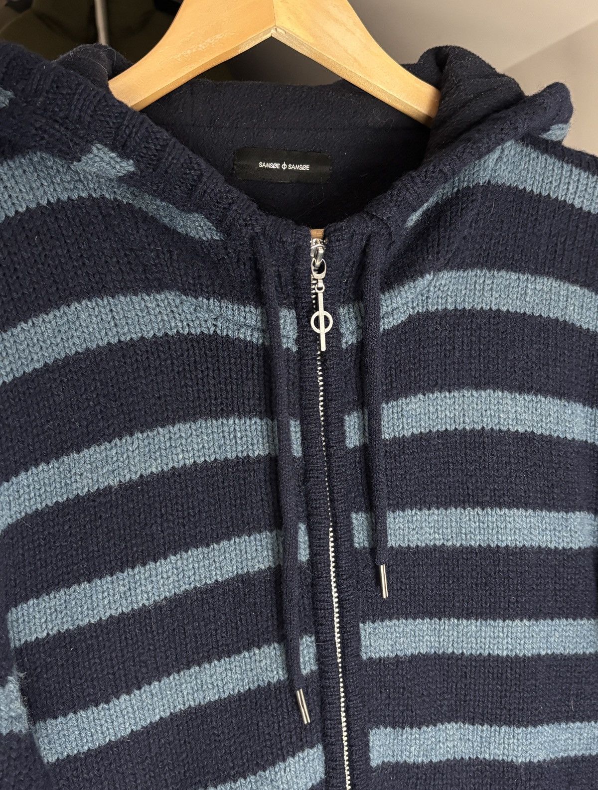 Samsoe Samsoe Samsoe Samsoe Knitted Shetland Wool Zip Up Hoodie Jacket Size US XXL / EU 58 / 5 - 3 Thumbnail