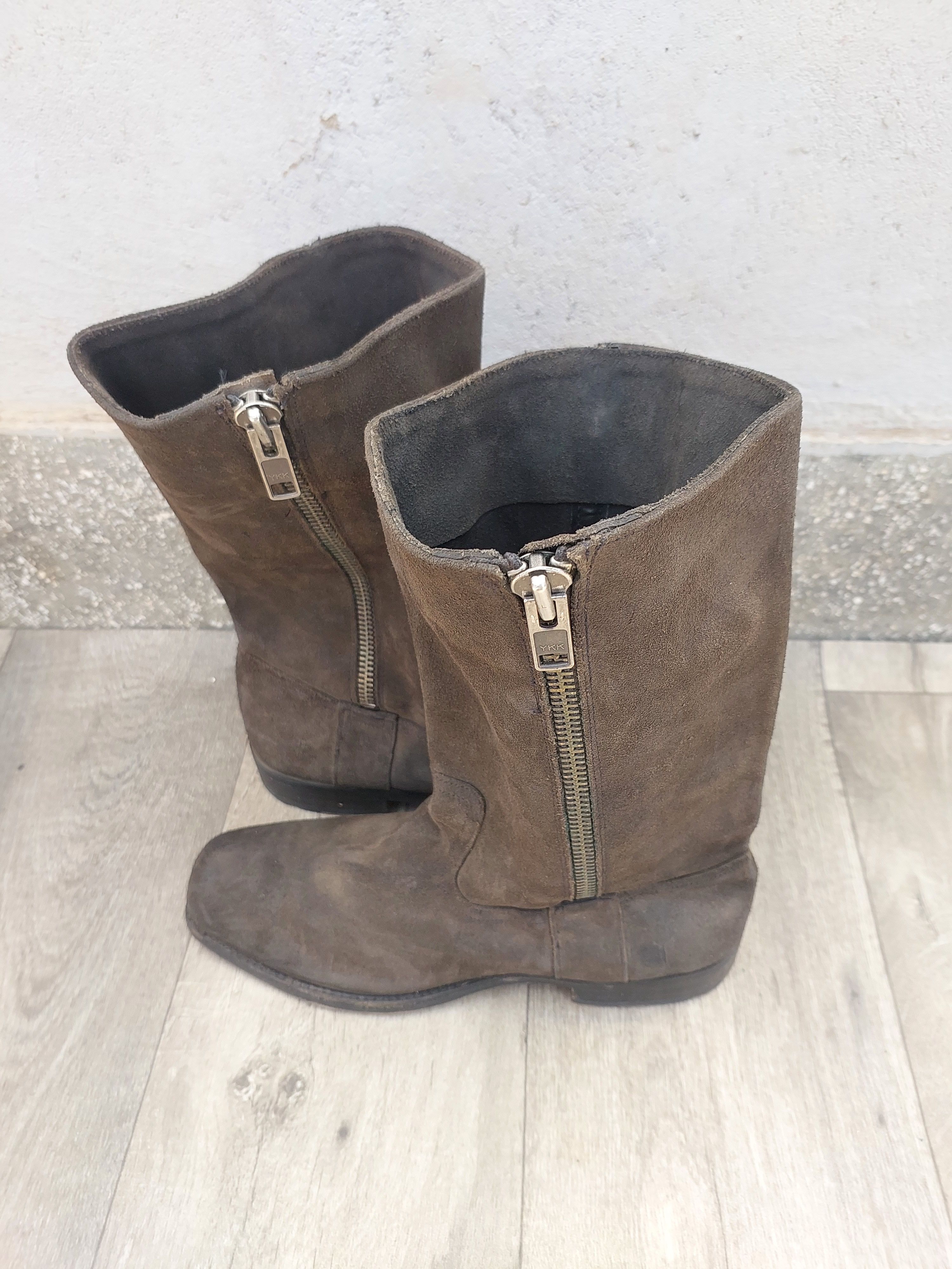 Frye FRYE Heath Square Toe Outside Zipper Moto Boots Men's 11.5 D Size US 11.5 / EU 44-45 - 4 Thumbnail