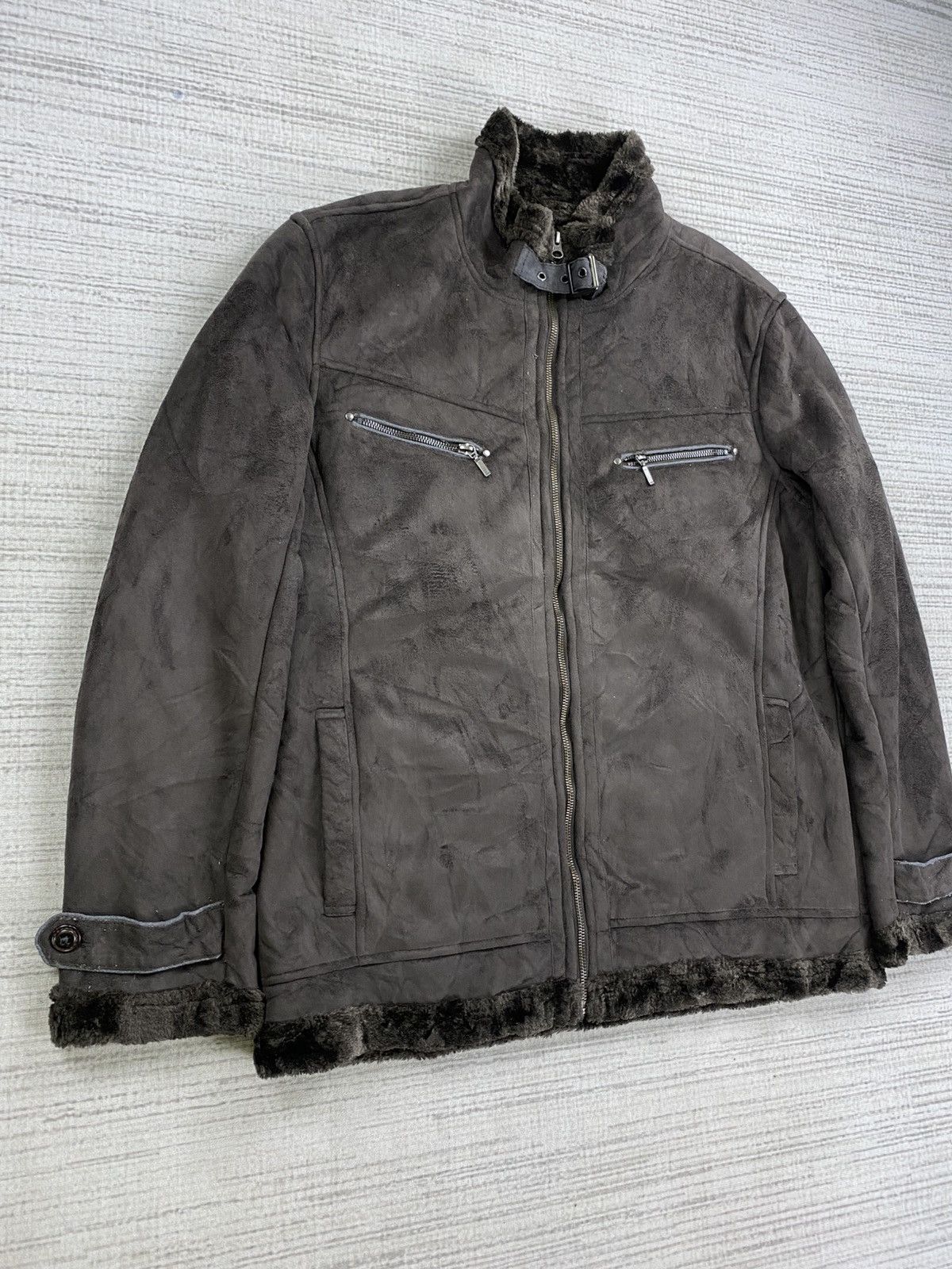 If Six Was Nine 🔥Thruxton Multipocket Sherpa Suede Leather Jacket Size US L / EU 52-54 / 3 - 3 Thumbnail