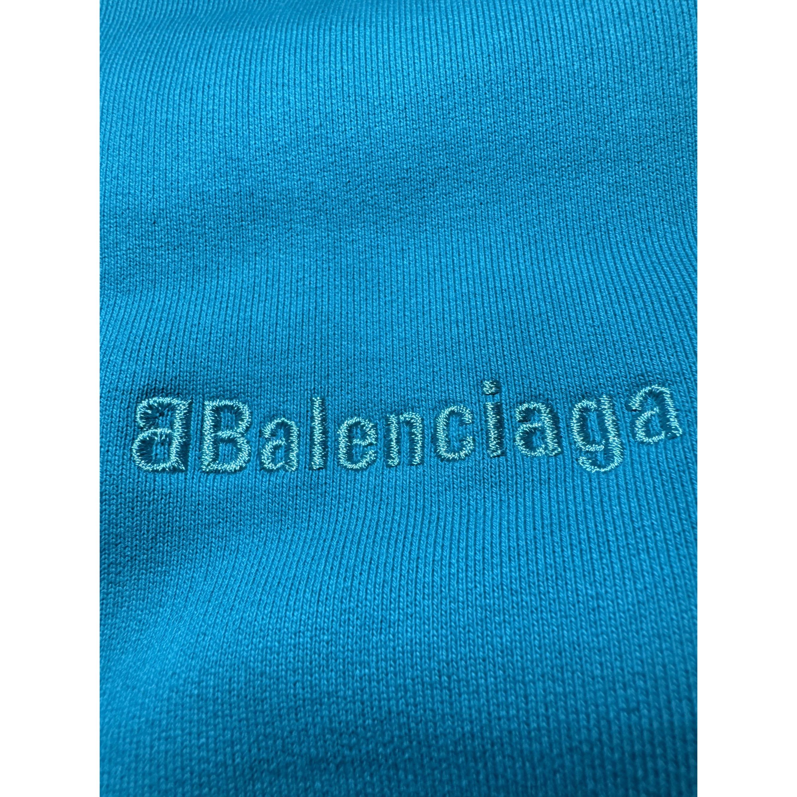 Balenciaga Balenciaga Unisex Wardrobe Oversized Turquoise Hoodie With L Size US XS / EU 42 / 0 - 4 Thumbnail