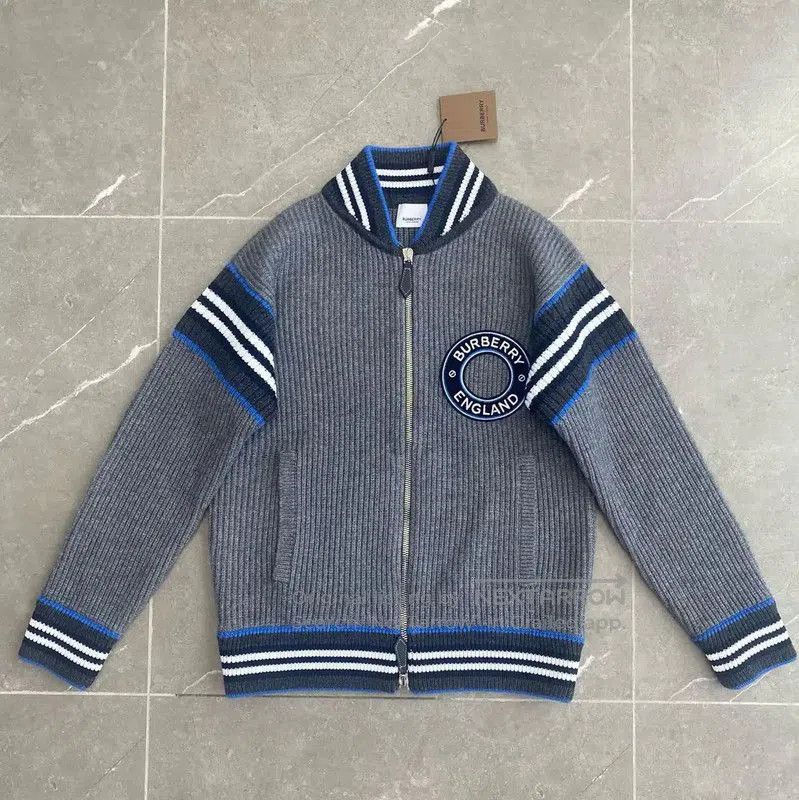 Burberry Burberry Gray Wool Blend Men's Sweatshirt. Size US S / EU 44-46 / 1 - 1 Thumbnail