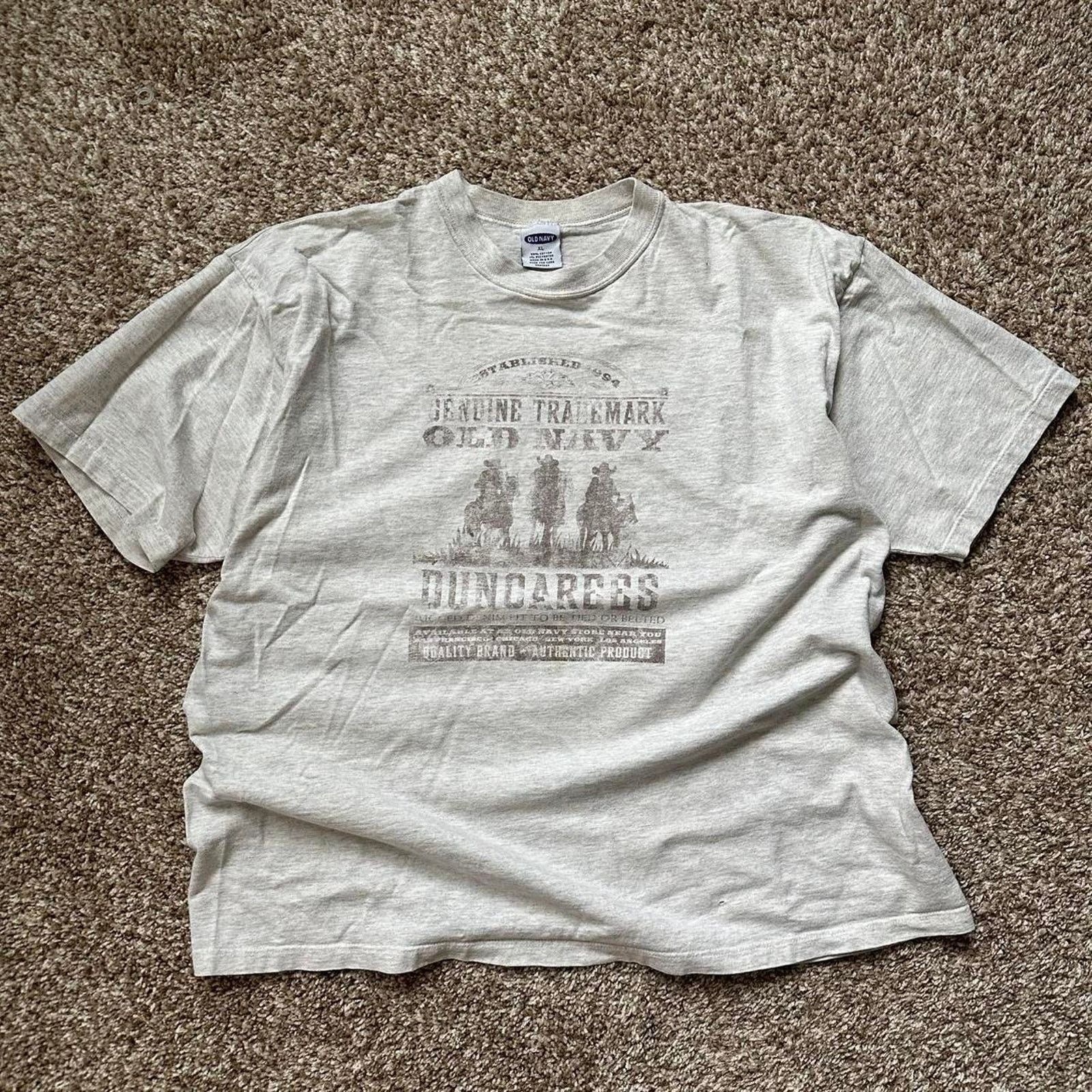 Old Navy × Vintage Vintage 00s Old Navy Western Dungarees Cowboy Tee Shirt Size US XL / EU 56 / 4 - 3 Thumbnail
