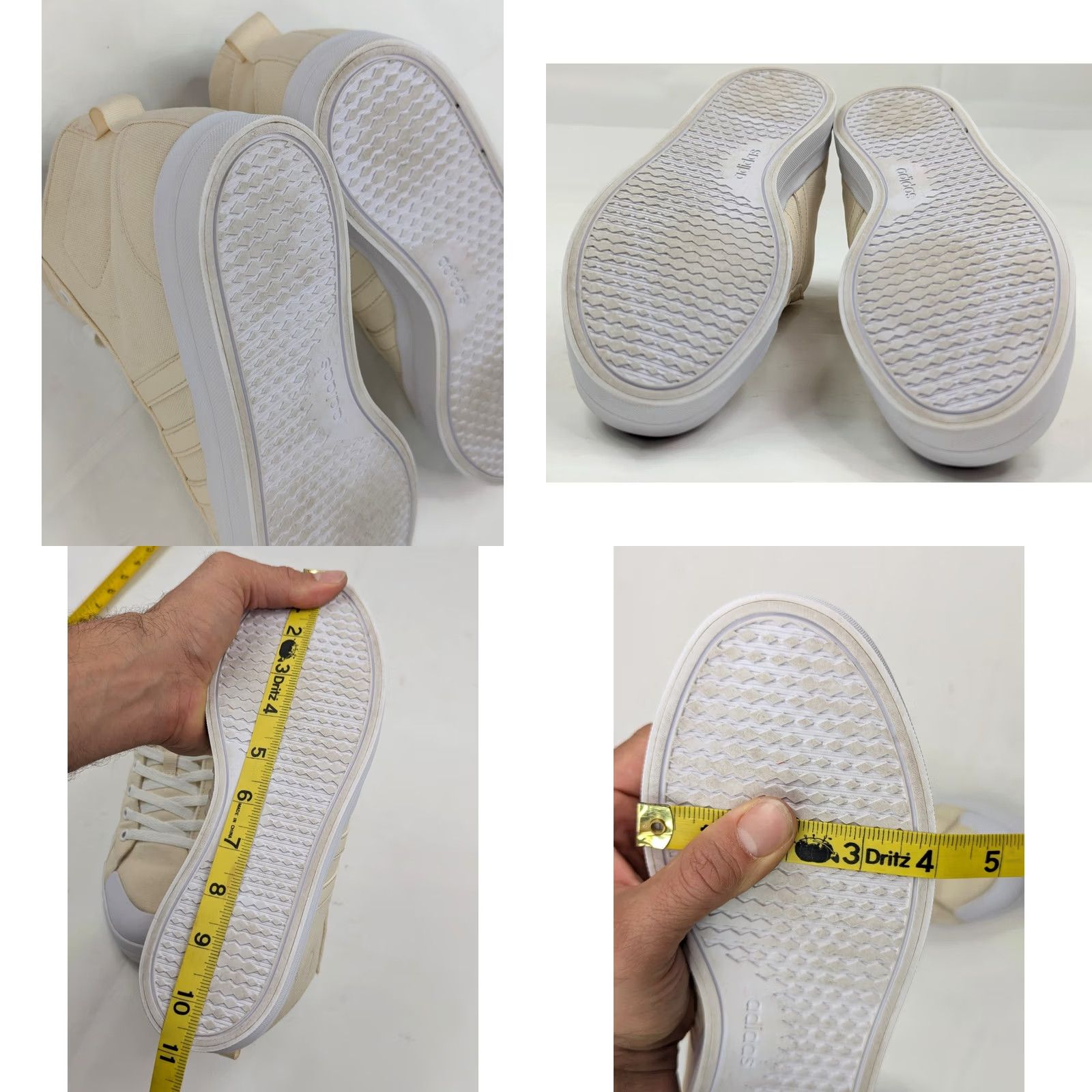 Adidas Adidas Bravada Ivory Canvas Mid Top Sneaker Women 8.5 – Cloudfoam Skate Style, EUC Size M / US 6-8 / IT 42-44 - 10 Thumbnail