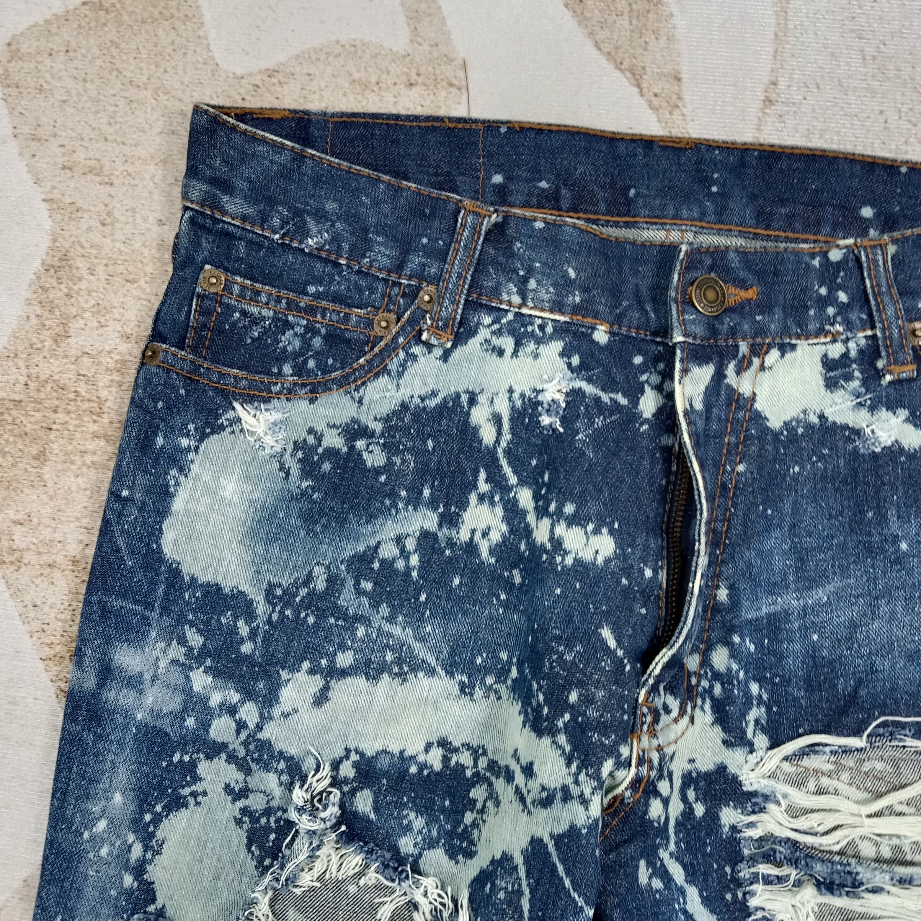 Vintage D/EX Denim Exchange Distressed Rare Denim Jeans C272N2 Size US 33 - 3 Thumbnail