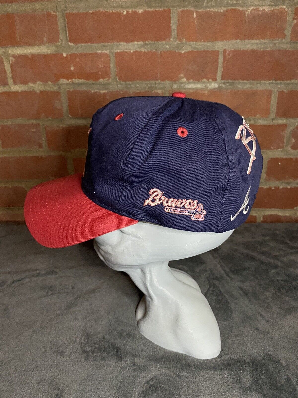 MLB Vintage 90s Atlanta Braves Cap Twins Enterprise Snapback Hat Size ONE SIZE - 3 Thumbnail