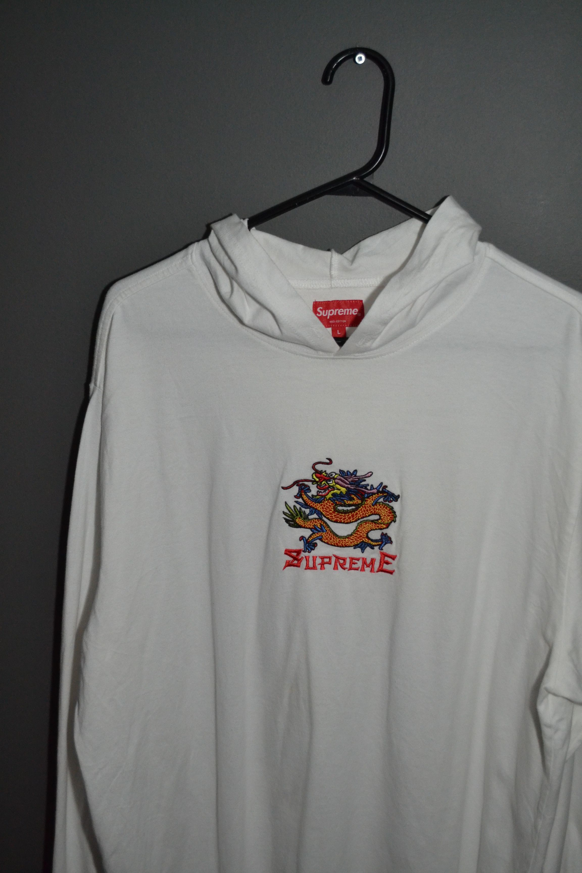 Supreme Supreme Dragon Hooded L/S Top White 2022 Large Size US L / EU 52-54 / 3 - 1 Thumbnail