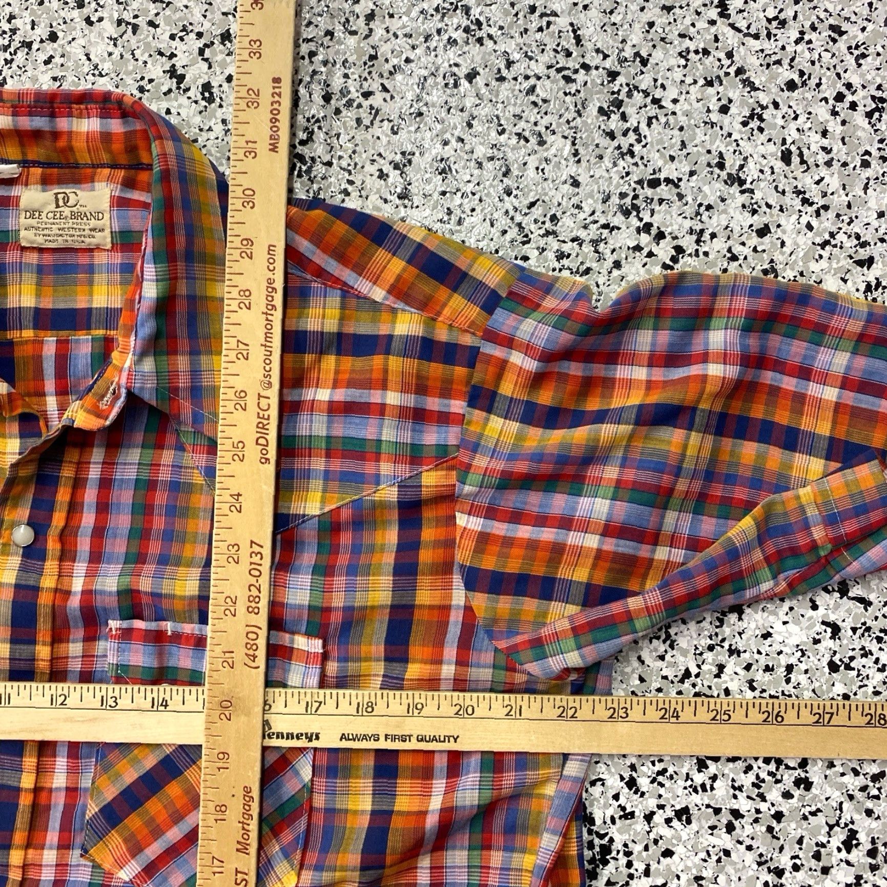 J Brand VINTAGE Dee Cee Brand Pearl Button Shirt L USA Permanent Press Sawtooth Size US L / EU 52-54 / 3 - 3 Thumbnail