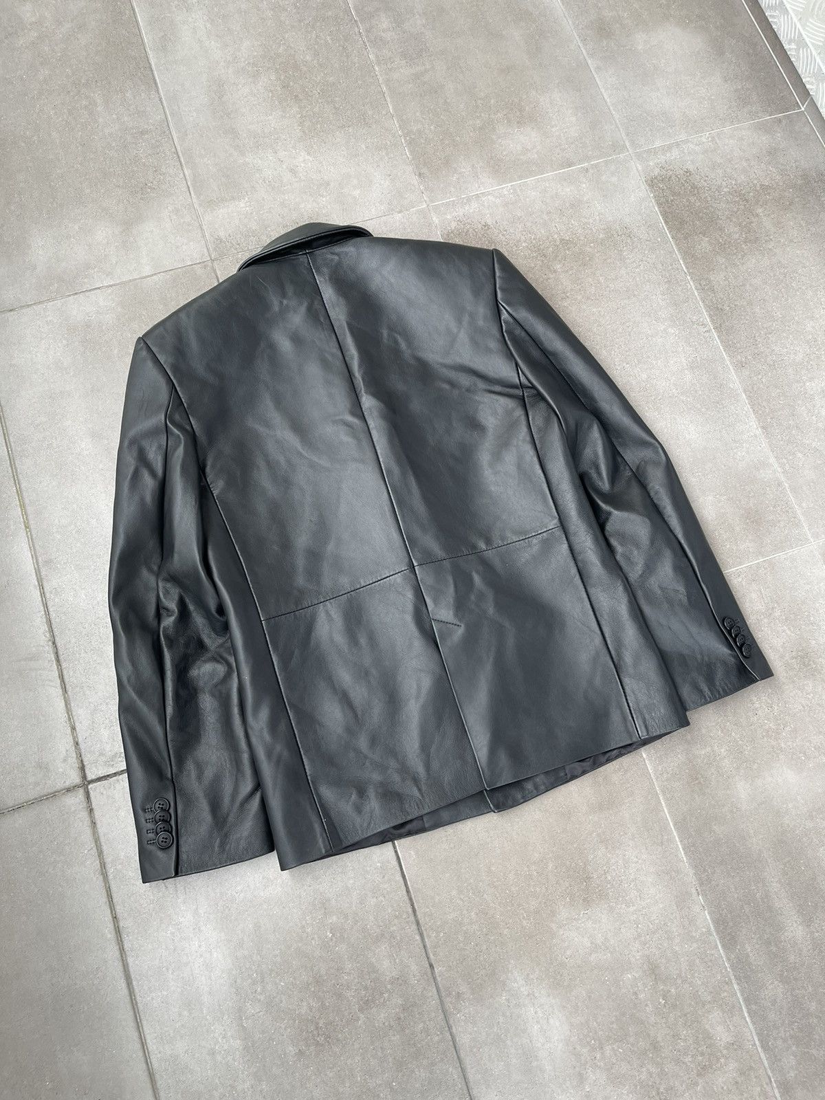 Han Kjobenhavn !DS! FW22 Han Kjobenhavn Black Leather Blazer Jacket Size 36R - 14 Thumbnail