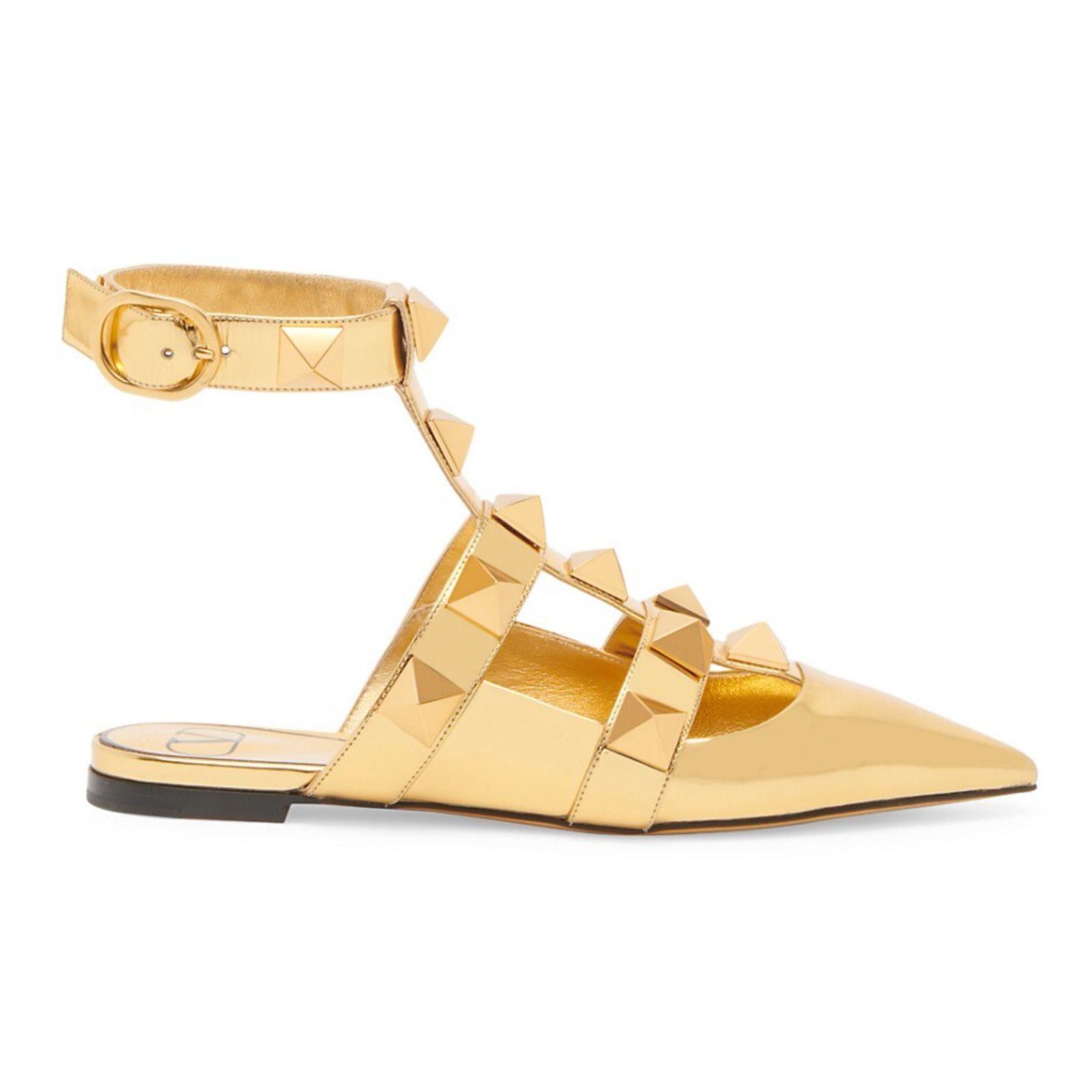 Valentino Rockstud Pyramid Pointed Ankle Strap Ballerina Flat 36.5 Size US 6.5 / IT 36.5 - 1 Thumbnail