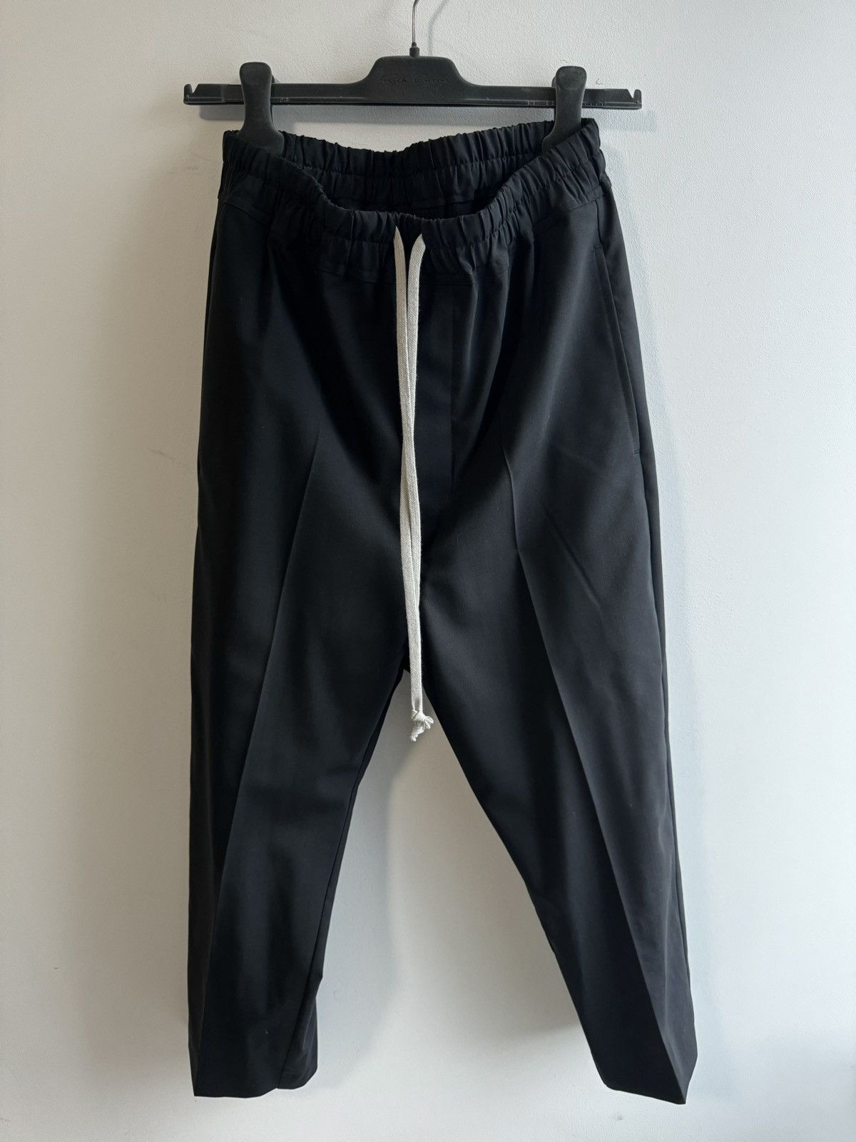 Image of Rick Owens Strobe Fw22 Cropped Wool Astaires in Black, Men's (Size 30)