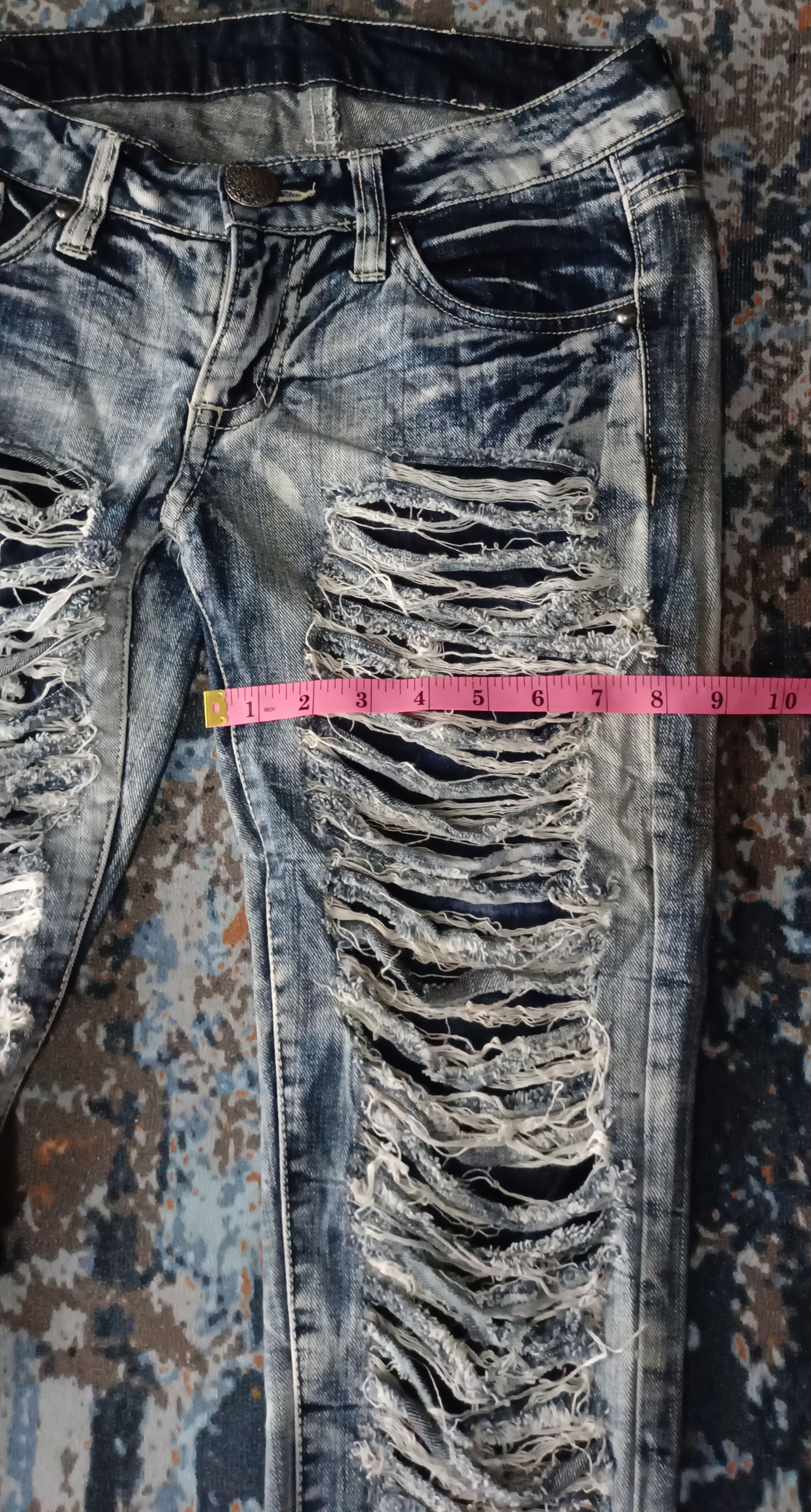 If Six Was Nine Grazie Distressed Denim Cutting Slim Fit Size US 30 / EU 46 - 16 Thumbnail