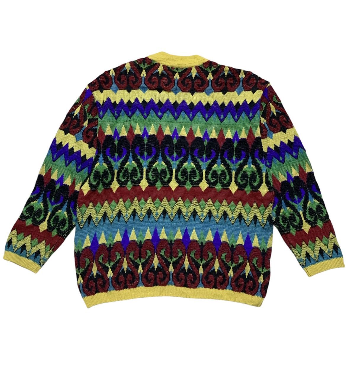 Yoshiyuki Konishi Vintage Ficce Knitted Psychedelic Multi Pattern Wool Size US L / EU 52-54 / 3 - 3 Thumbnail