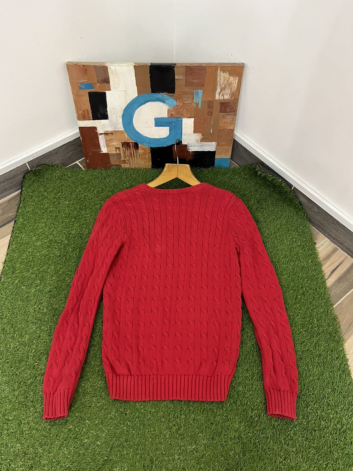 Lauren Ralph Lauren × Polo Ralph Lauren × Ralph Lauren Polo Ralph Lauren Red Cable Knit Sweater Size M / US 6-8 / IT 42-44 - 9 Thumbnail