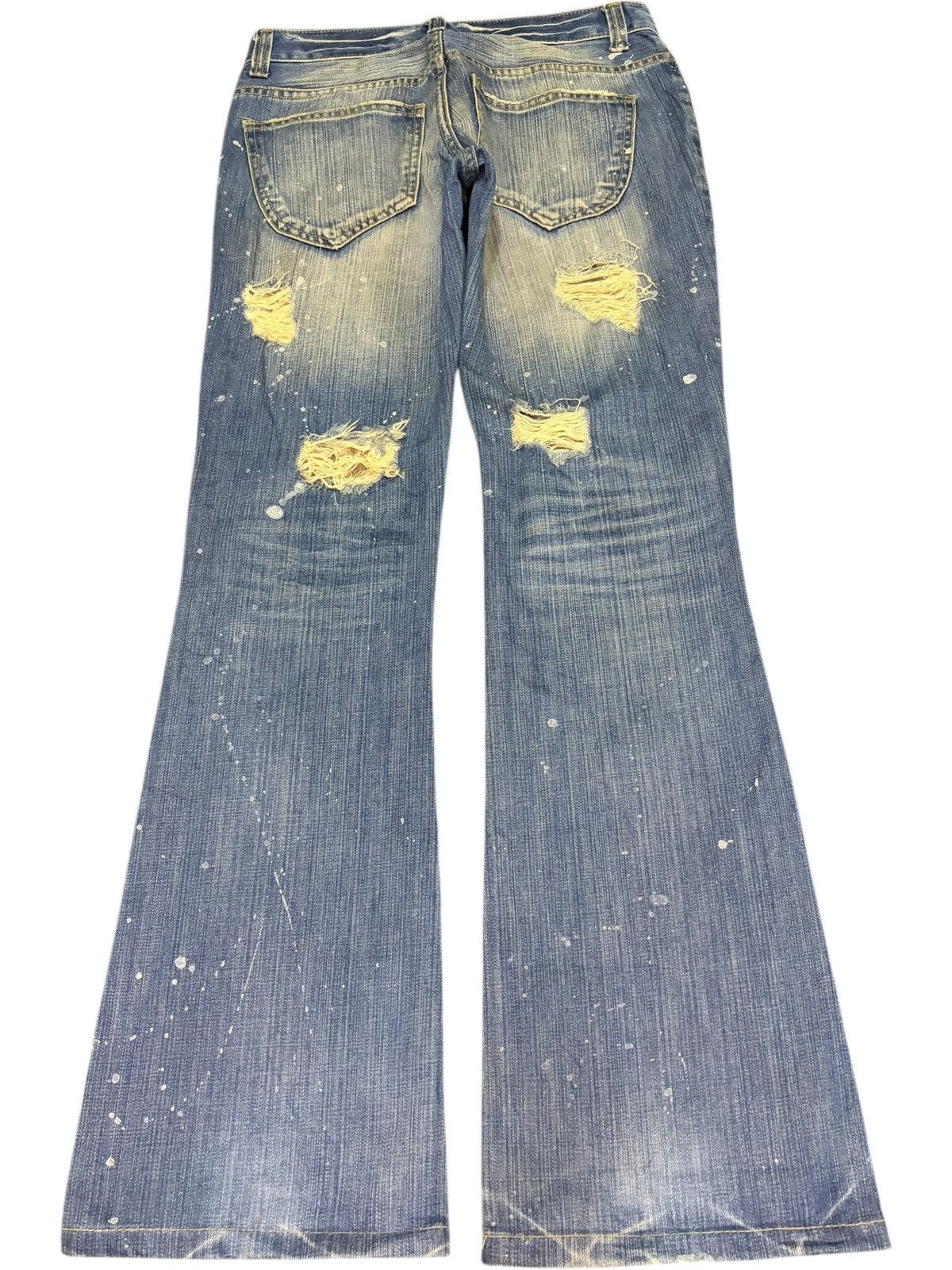 Hysteric Glamour Vintage Japanese Brand Rusty Wash Distress Flare Jeans Size 28" / US 6 / IT 42 - 2 Thumbnail