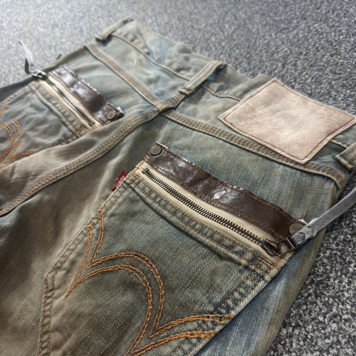 If Six Was Nine 🔥🇯🇵 Insane 🔥Vintage Flared Trashed Edwin Dirty Mud Wash Denim Size US 30 / EU 46 - 7 Thumbnail