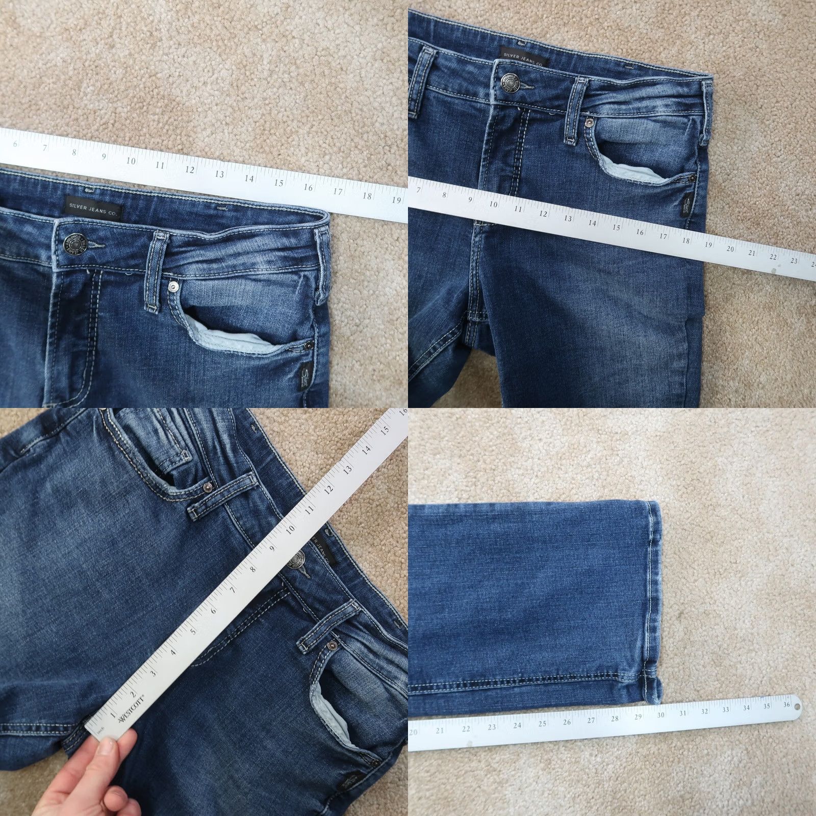 Silver Jeans Co. Silver Jeans Suki Bootcut Jeans Women 33x31 Blue Denim Stretch Regular 5-Pocket Style Vintage: No Size 24" / US 00 / IT 34 - 8 Thumbnail