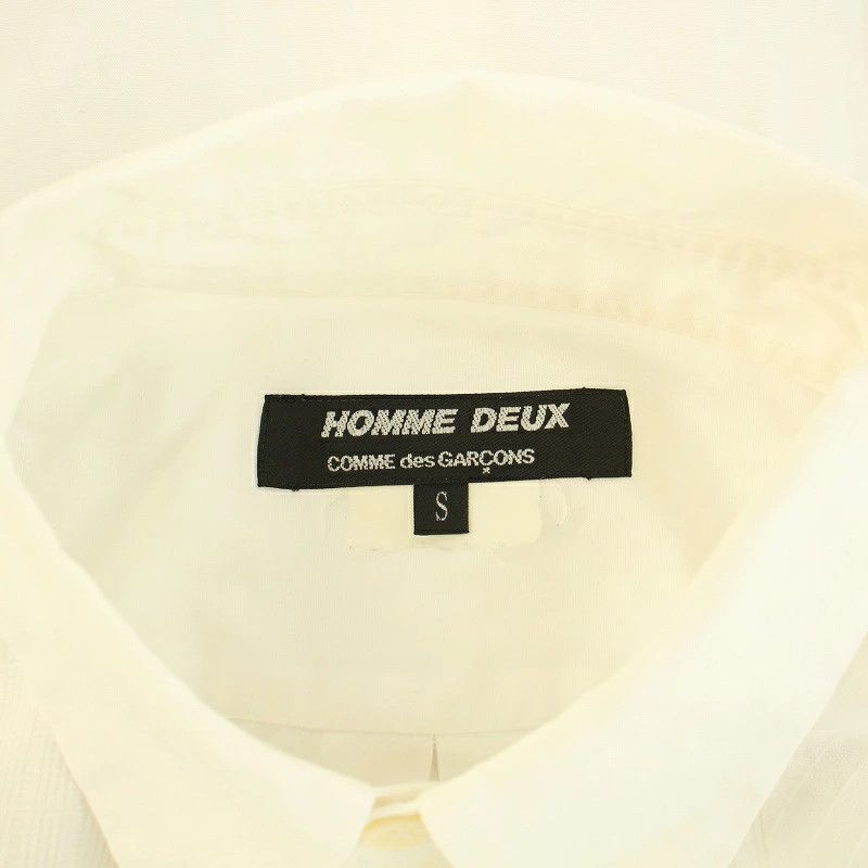 Comme des Garcons Homme Deux Shirt Long Sleeve Striped Cotton Button Up White Size US S / EU 44-46 / 1 - 9 Thumbnail