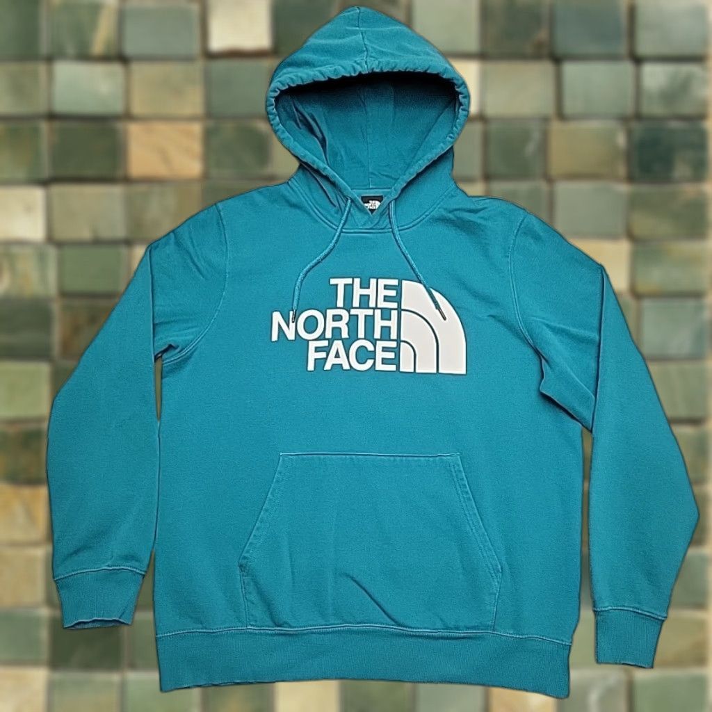 The North Face The North Face Hoodie Mens Large Green Logo Front Hooded Classic Retro Pullover Size US L / EU 52-54 / 3 - 1 Thumbnail