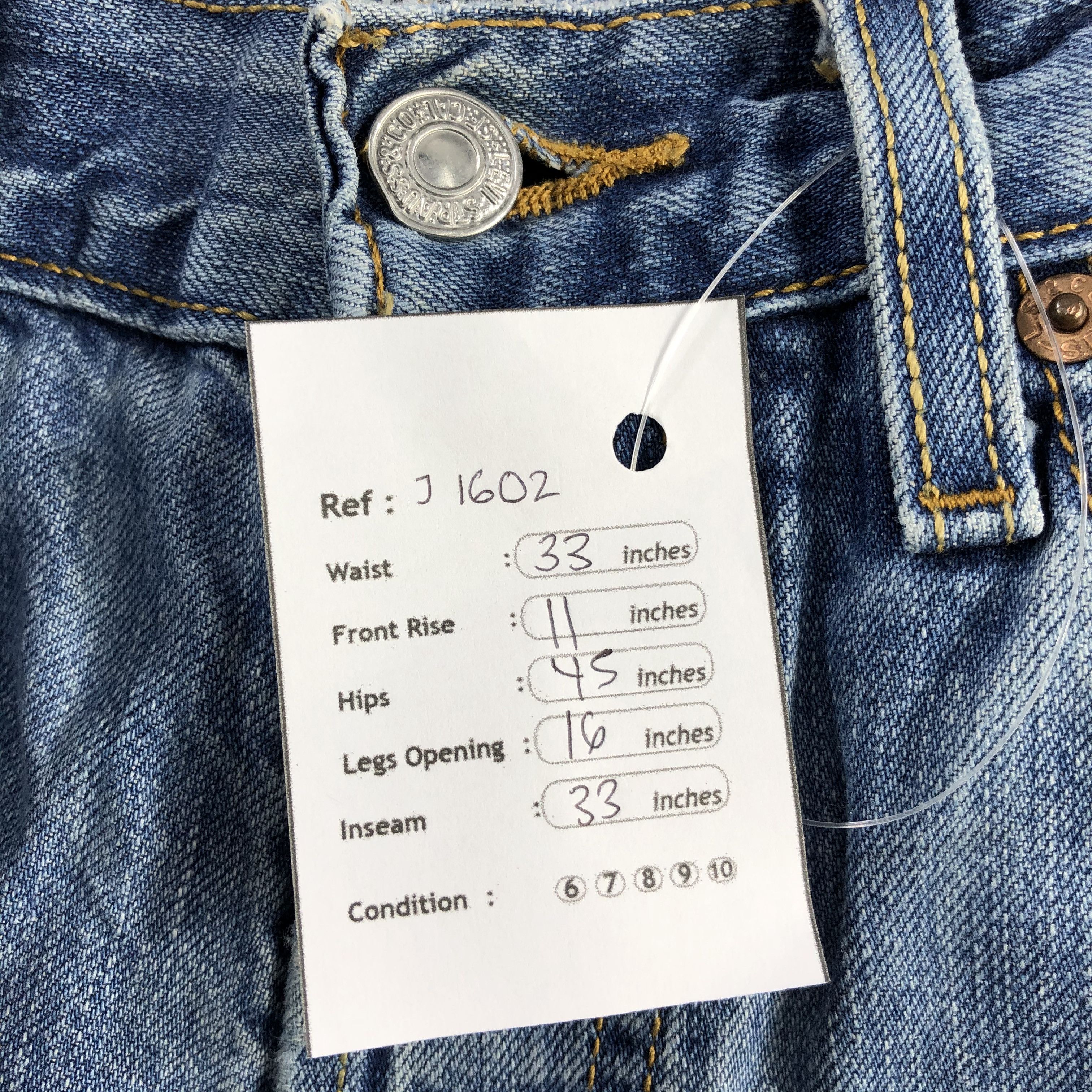 Levi's 90s Vintage Blue Wash Levis 501 Jeans-J1602 Size US 33 - 21 Thumbnail